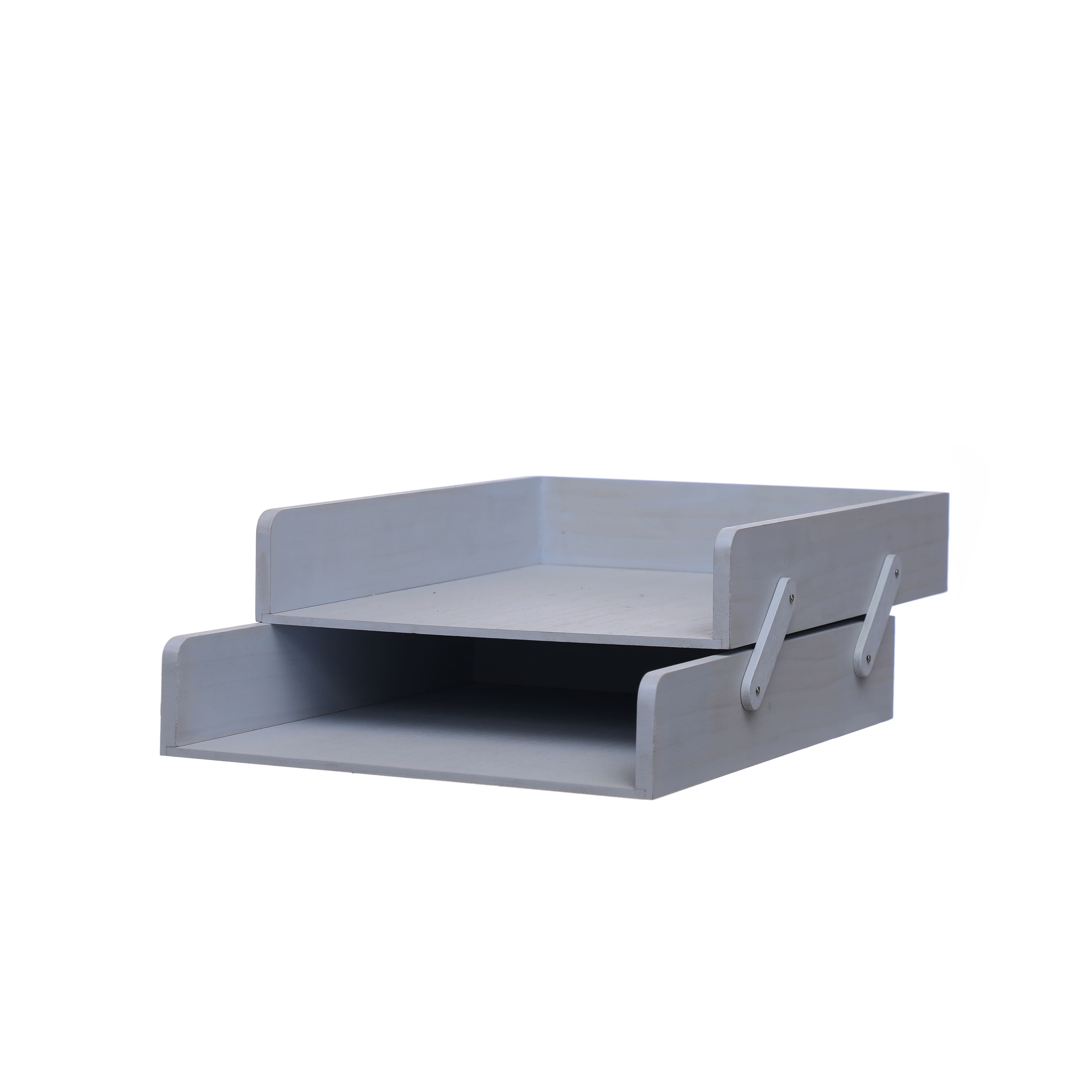 Class Rules! 14" Blue Hinged 2-Tier Paper Tray by B2C™