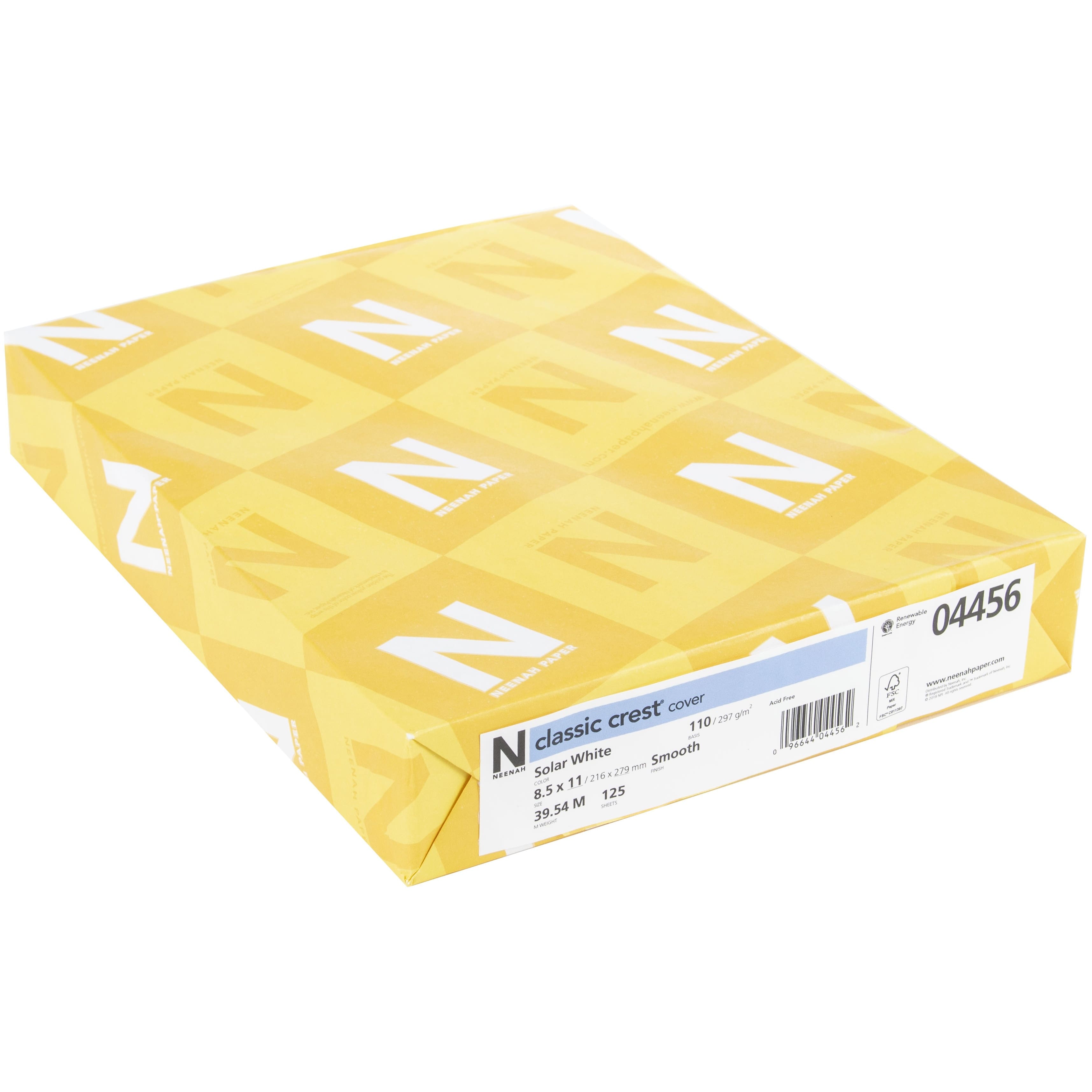 Neenah 110lb Classic Crest Cardstock 8.5&#x22;X11&#x22; 125/Pkg-Solar White