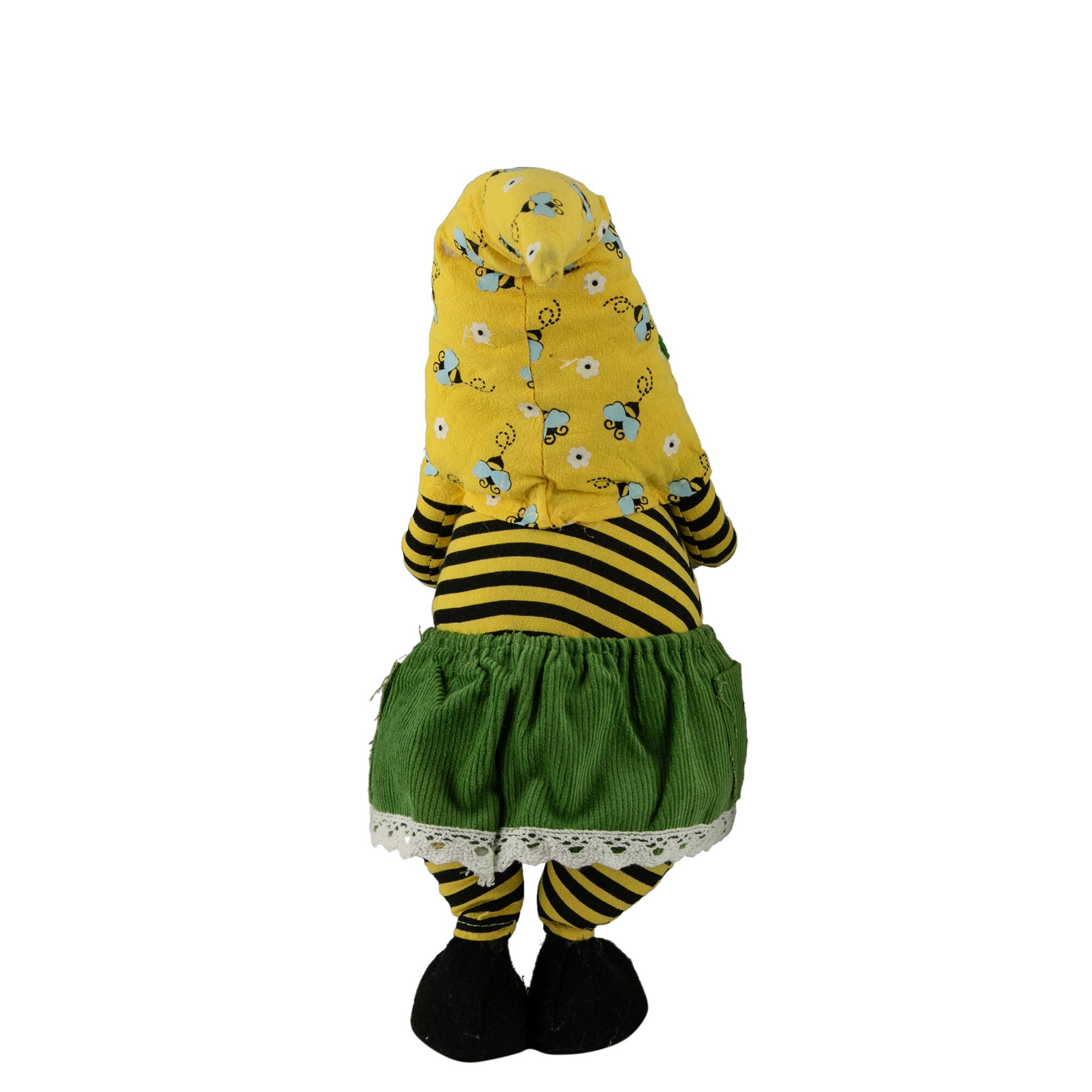 19" Girl Bumblebee & Daisy Hat Springtime Gnome