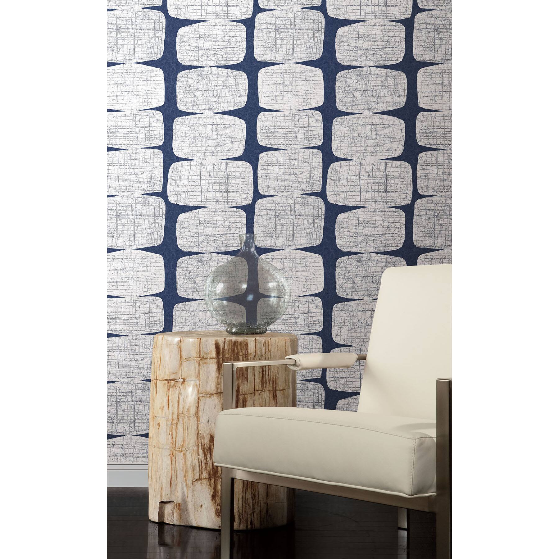RoomMates Blue Mid-Century Beads Peel & Stick Wallpaper