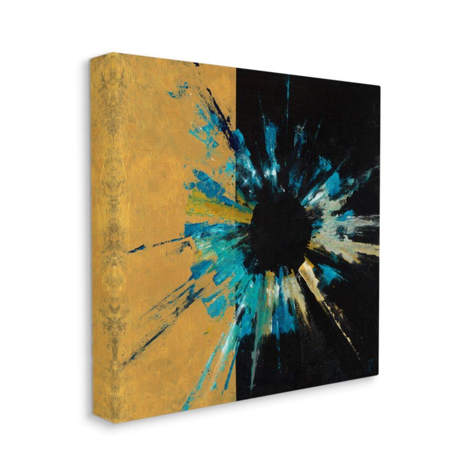 Stupell Industries Abstract Retinal Circle Over Black & Gold Wall Accent