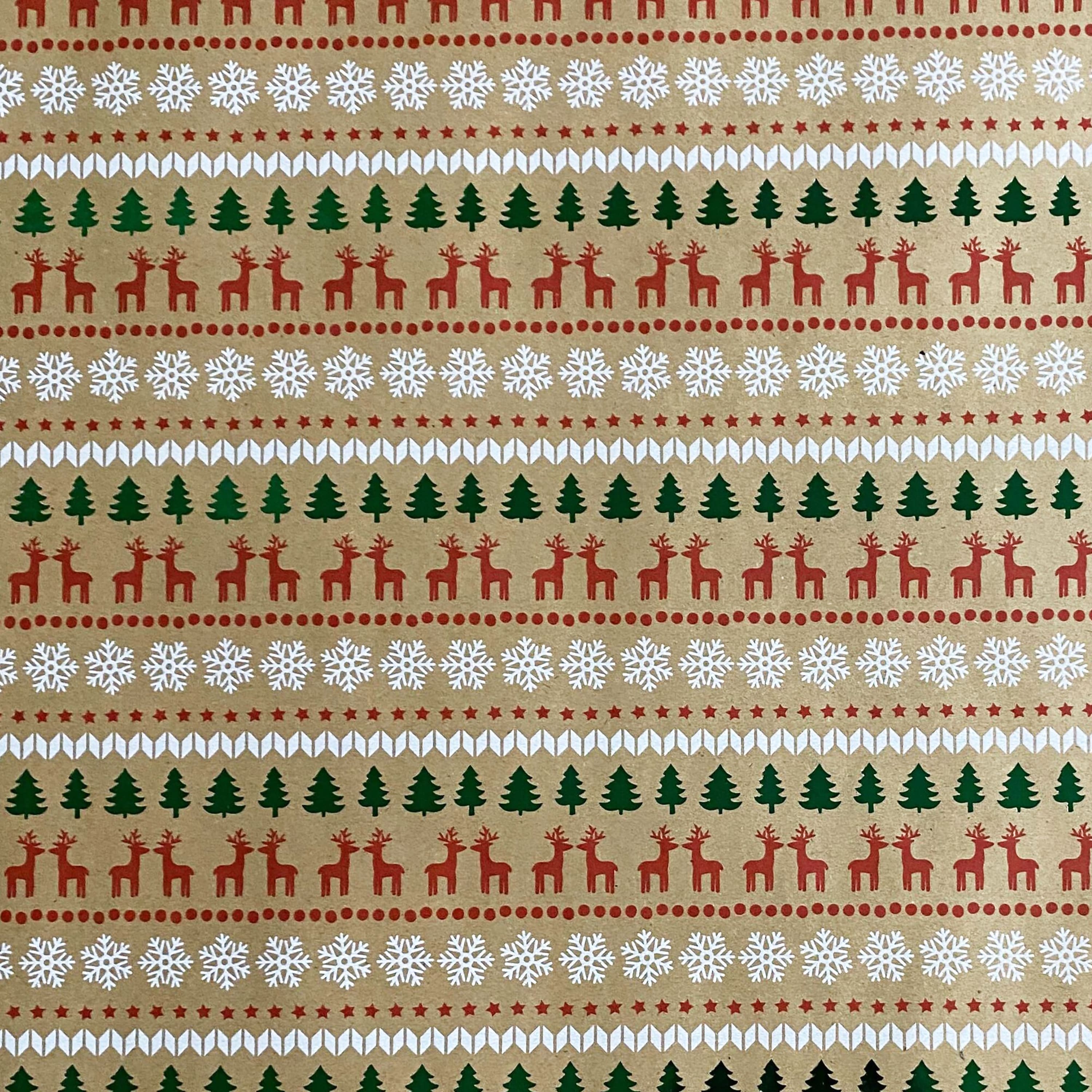 Fair Isle Kraft Premium Gift Wrap by Celebrate It™