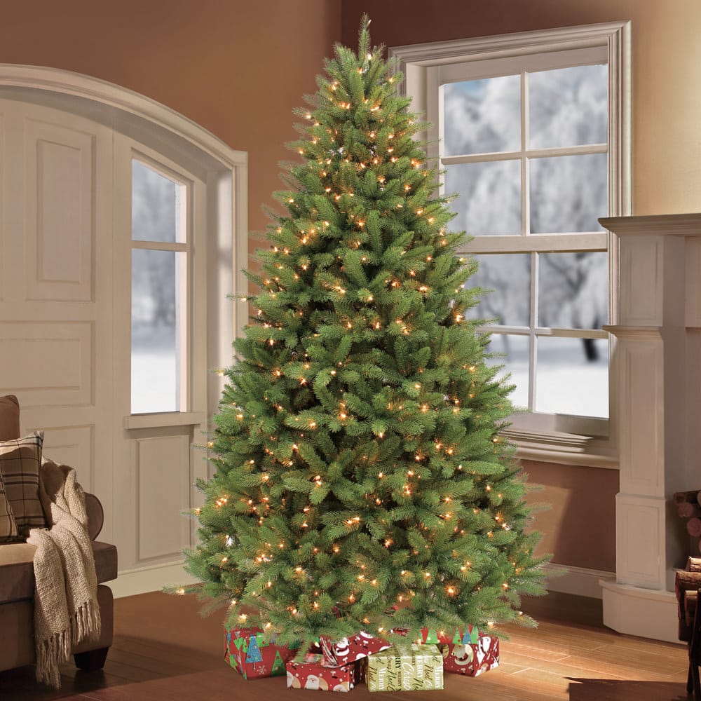 7.5ft. Pre-Lit Douglas Fir Premier Artificial Christmas Tree, Clear Lights
