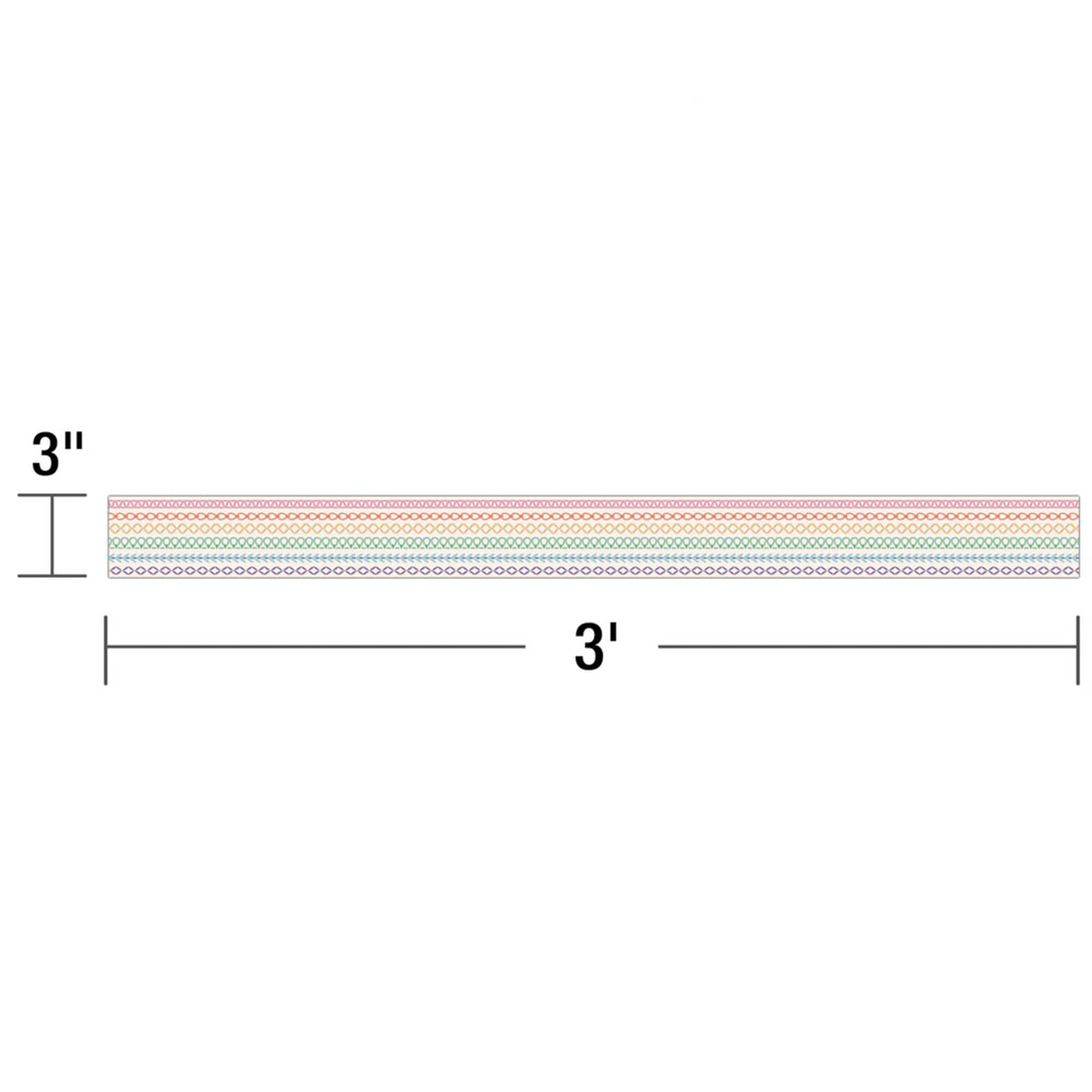Dellosa® Education Crafty and Cool Rainbow Stitched Straight Border, 6 Packs of 12