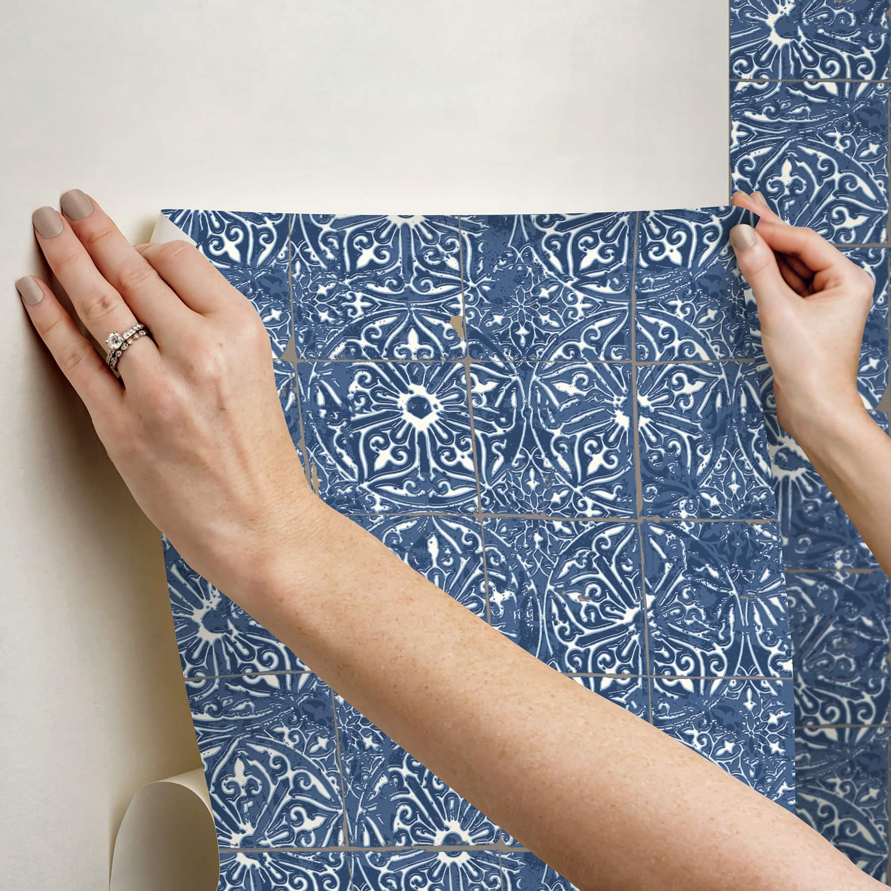 NuWallpaper Provincial Tile Peel &#x26; Stick Wallpaper