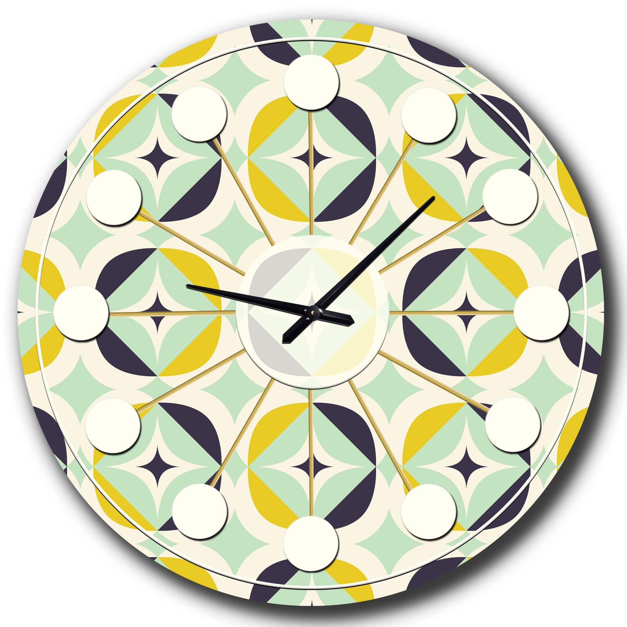 Designart 'Diamond Retro V Mid-Century Modern Wall Clock