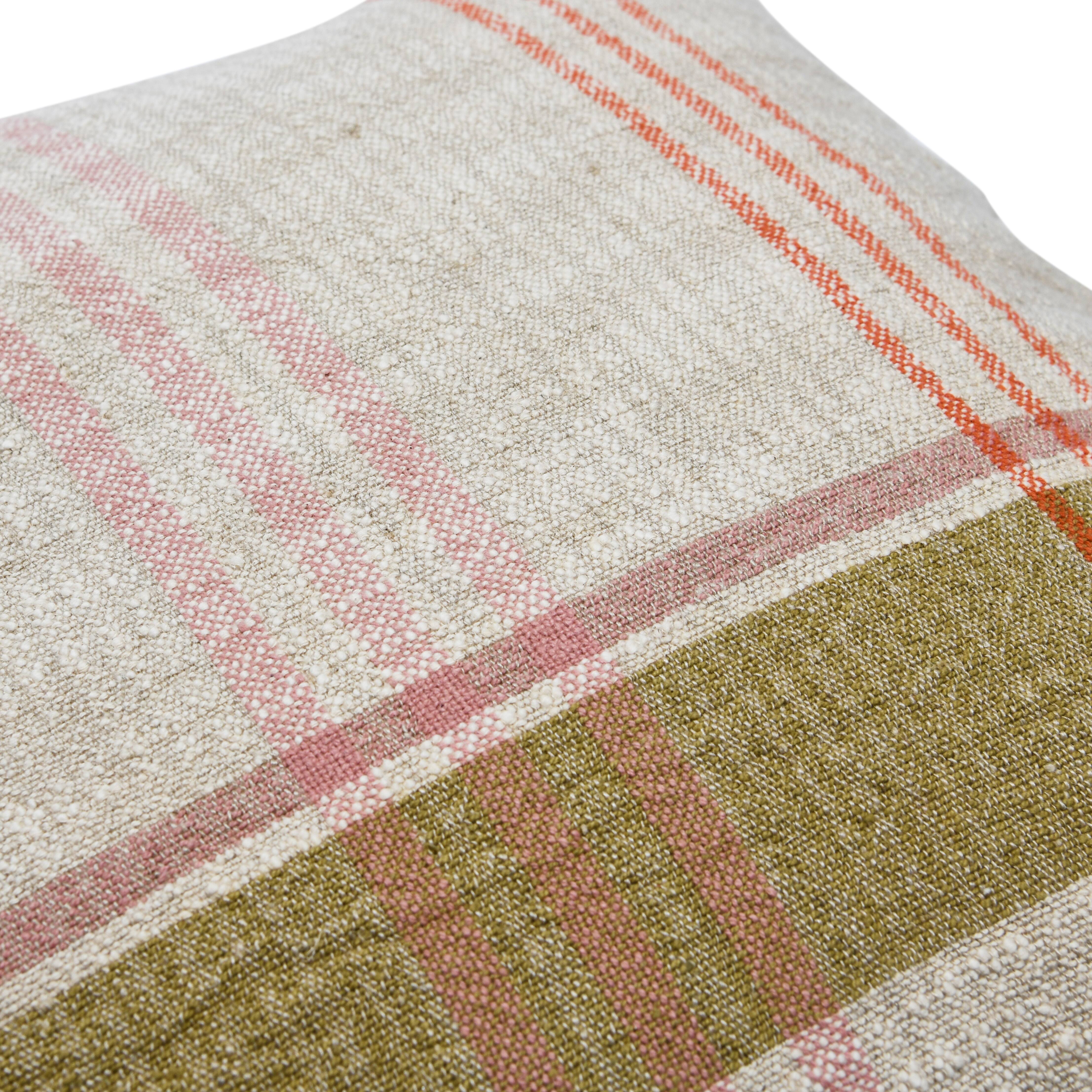 Hello Honey® 20" Woven Cotton & Linen Plaid Pillow