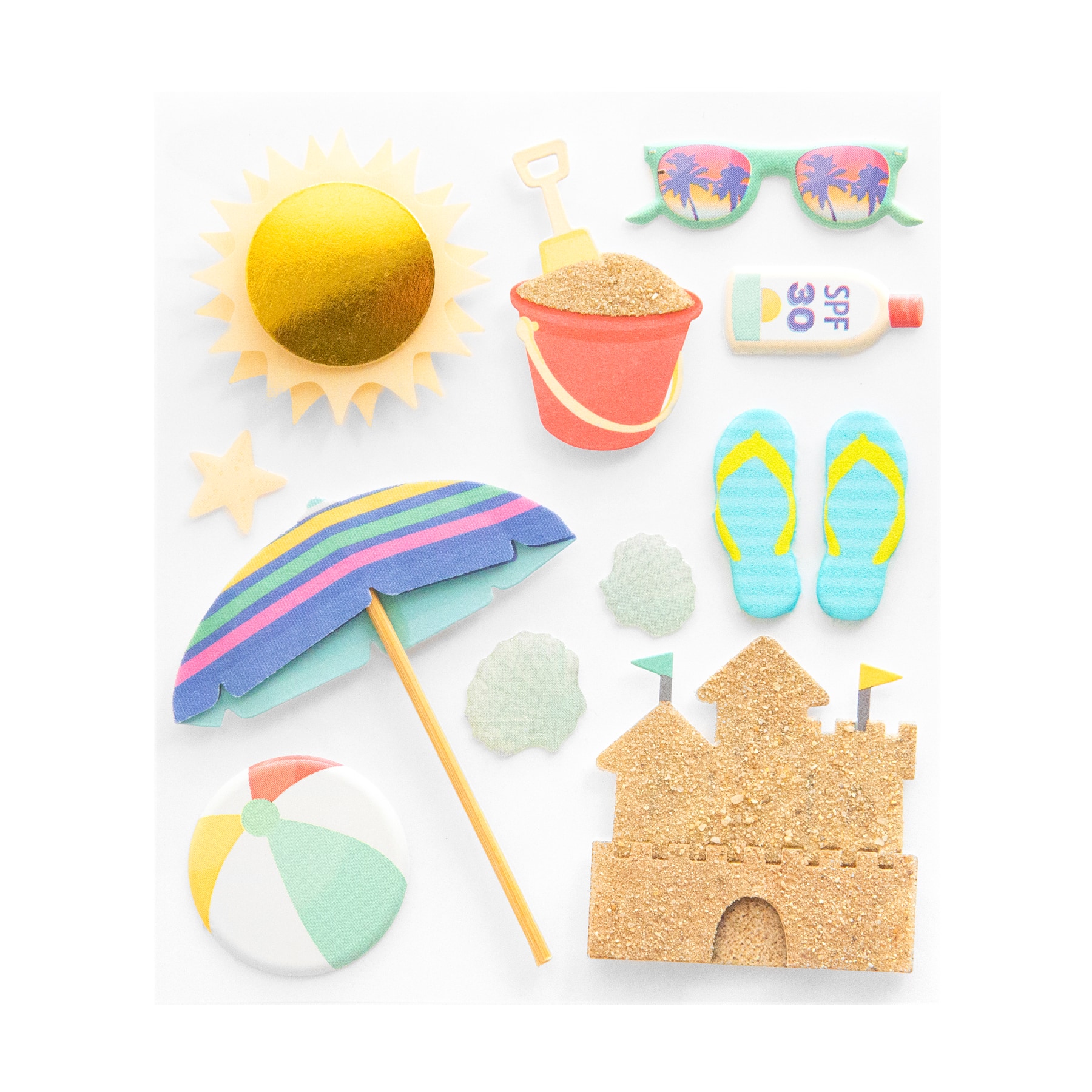 Sandcastle Puffy 3D Stickers by Recollections&#x2122;