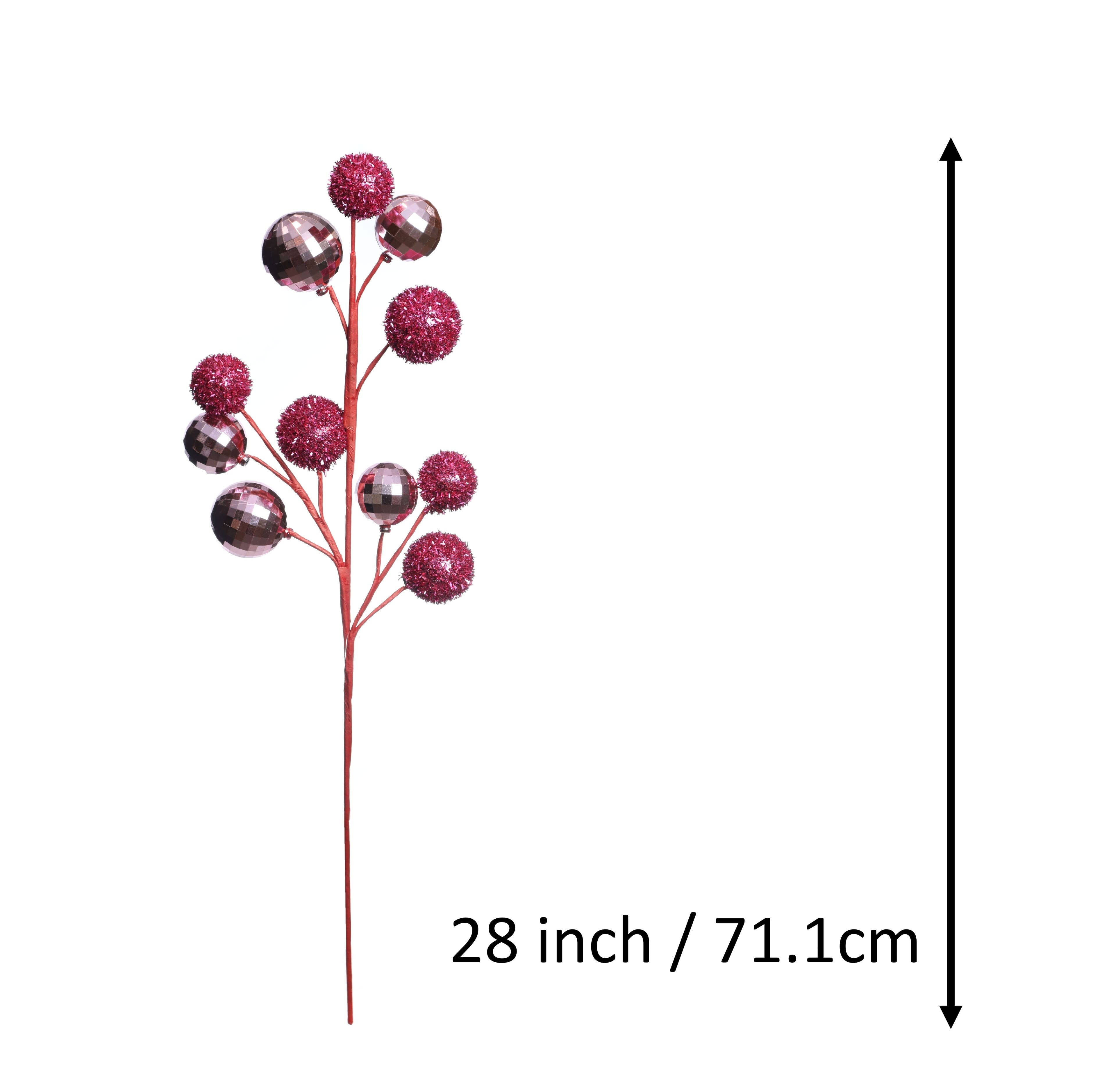 28&#x22; Pink Glitter &#x26; Disco Ball Ornament Filler Stem by Ashland&#xAE;