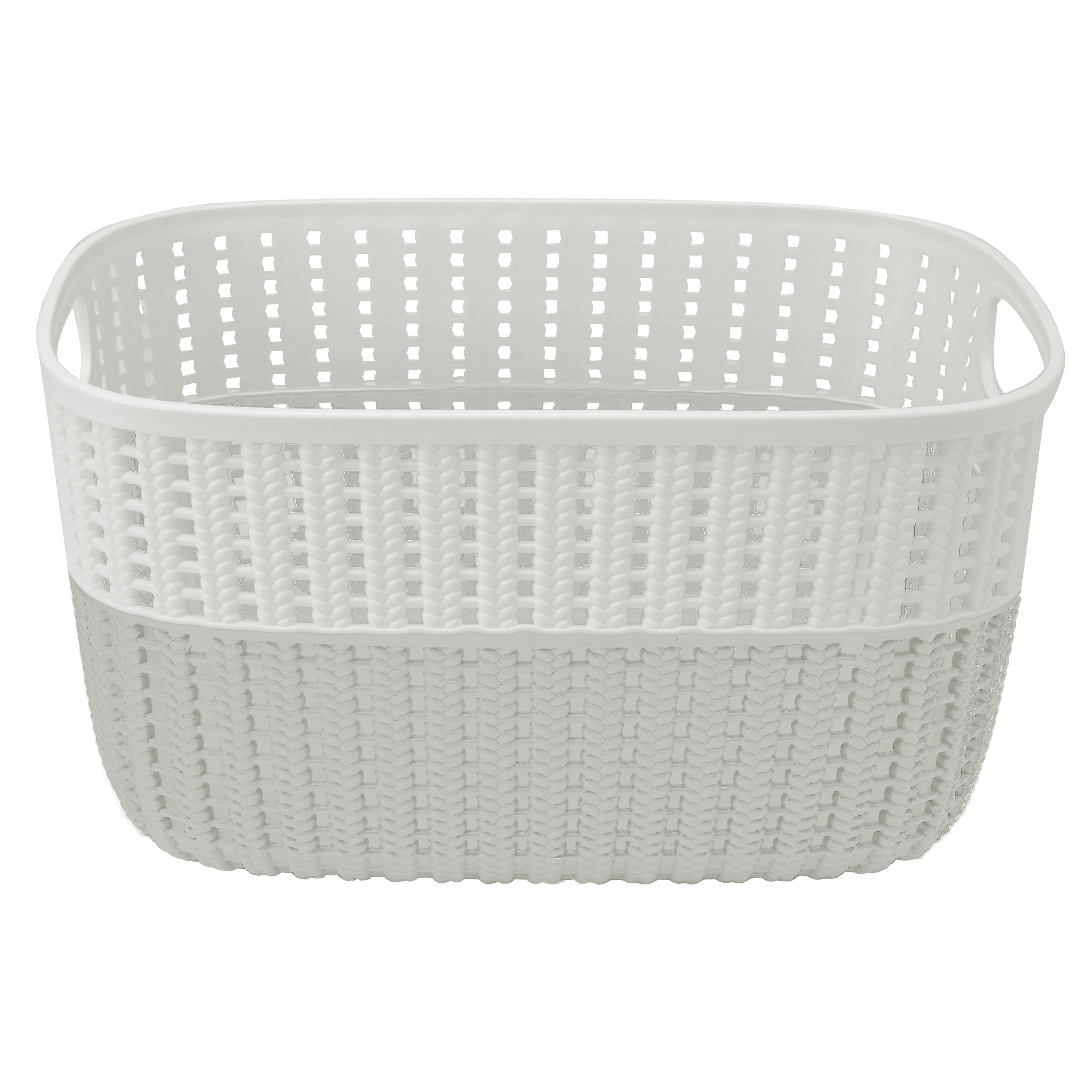 Simplify Medium Heather Gray 2-Tone Decorative Storage Basket