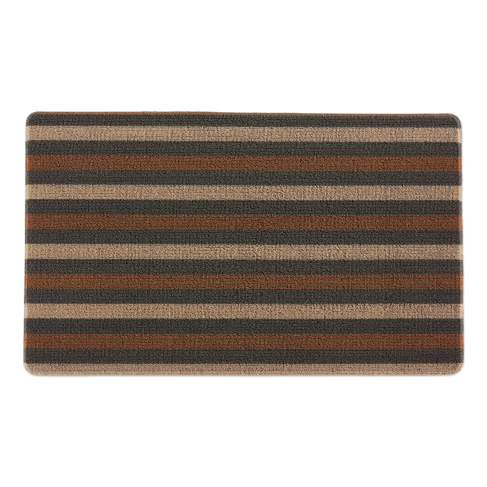 Brown Bangal Stripe Tufted Loop Textilene Mat