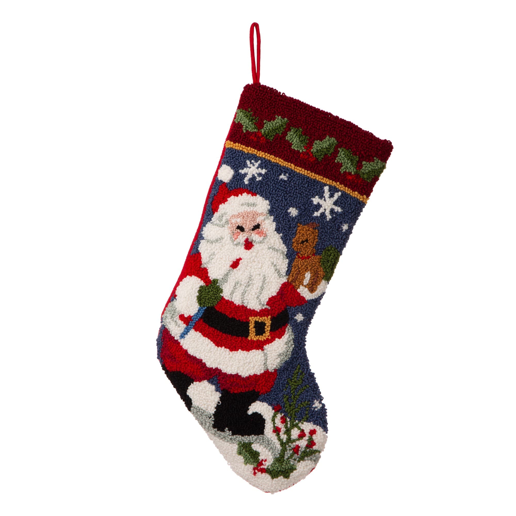 Glitzhome&#xAE; 19&#x22; Santa Hooked Stocking