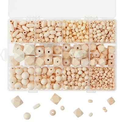 Craft Uncoated Mixed Wooden Beads By Bead Landing™