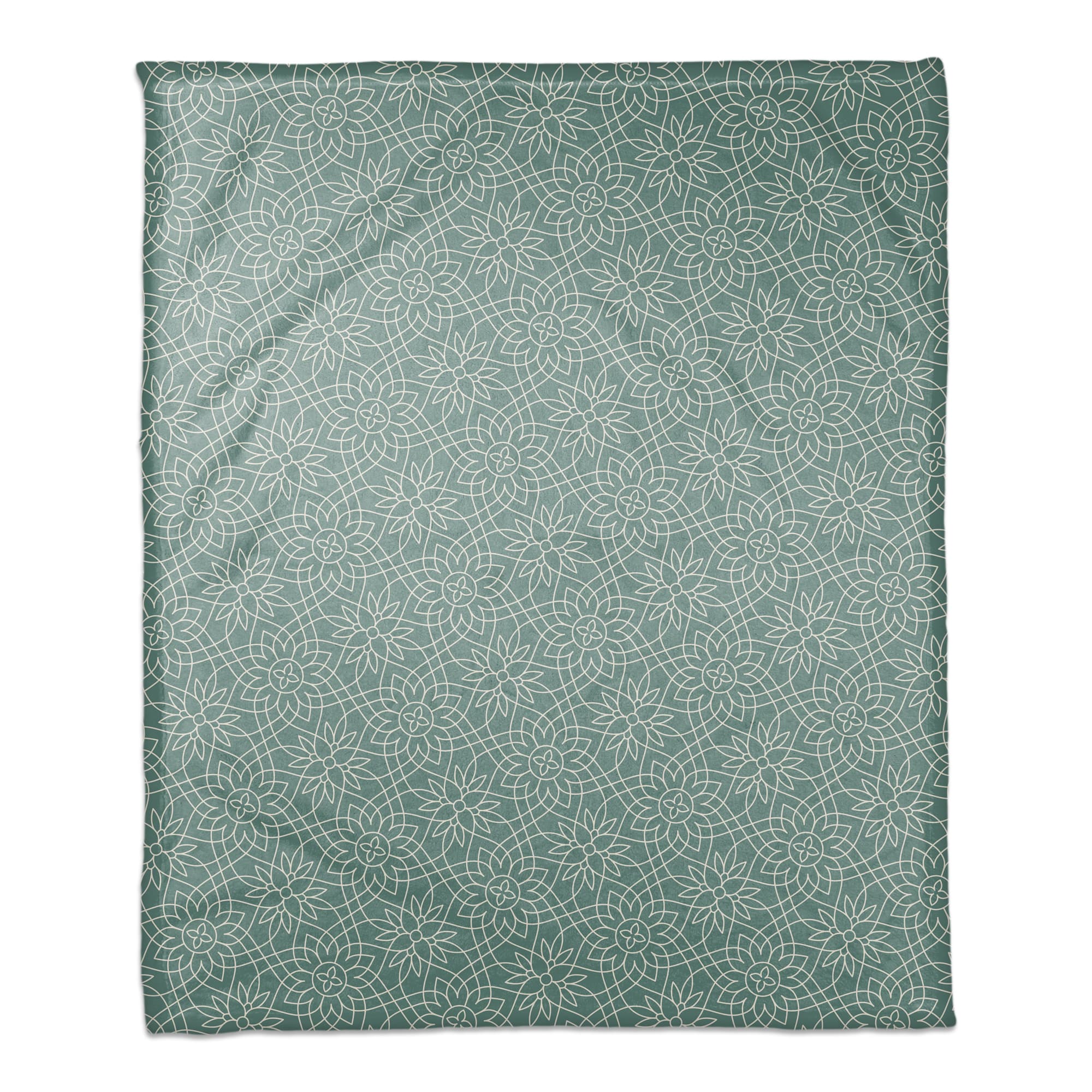 Teal Florals Coral Fleece Blanket