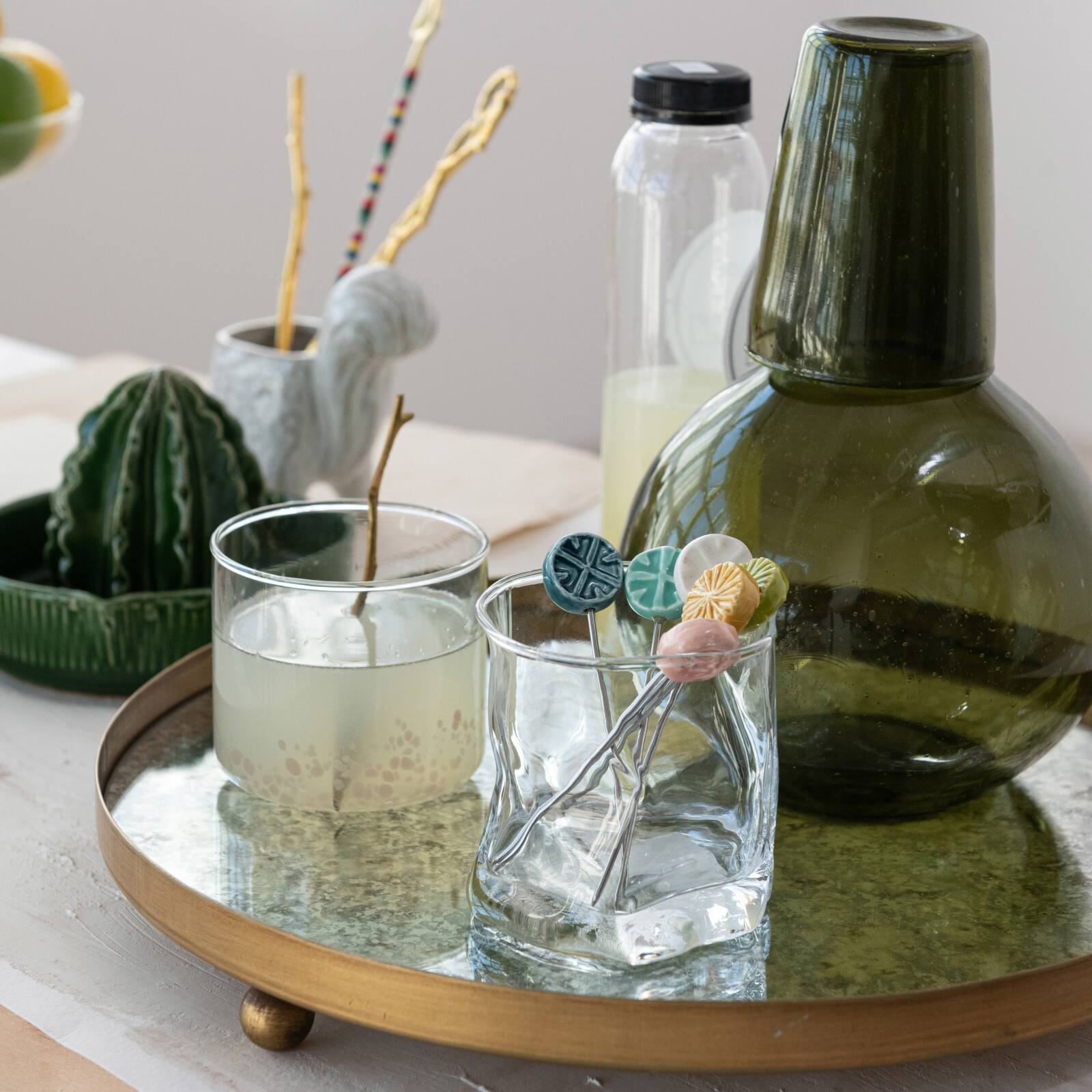 Hello Honey® 8oz. Multicolor Festive Confetti Hand-Blown Drinking Glasses, 4ct.