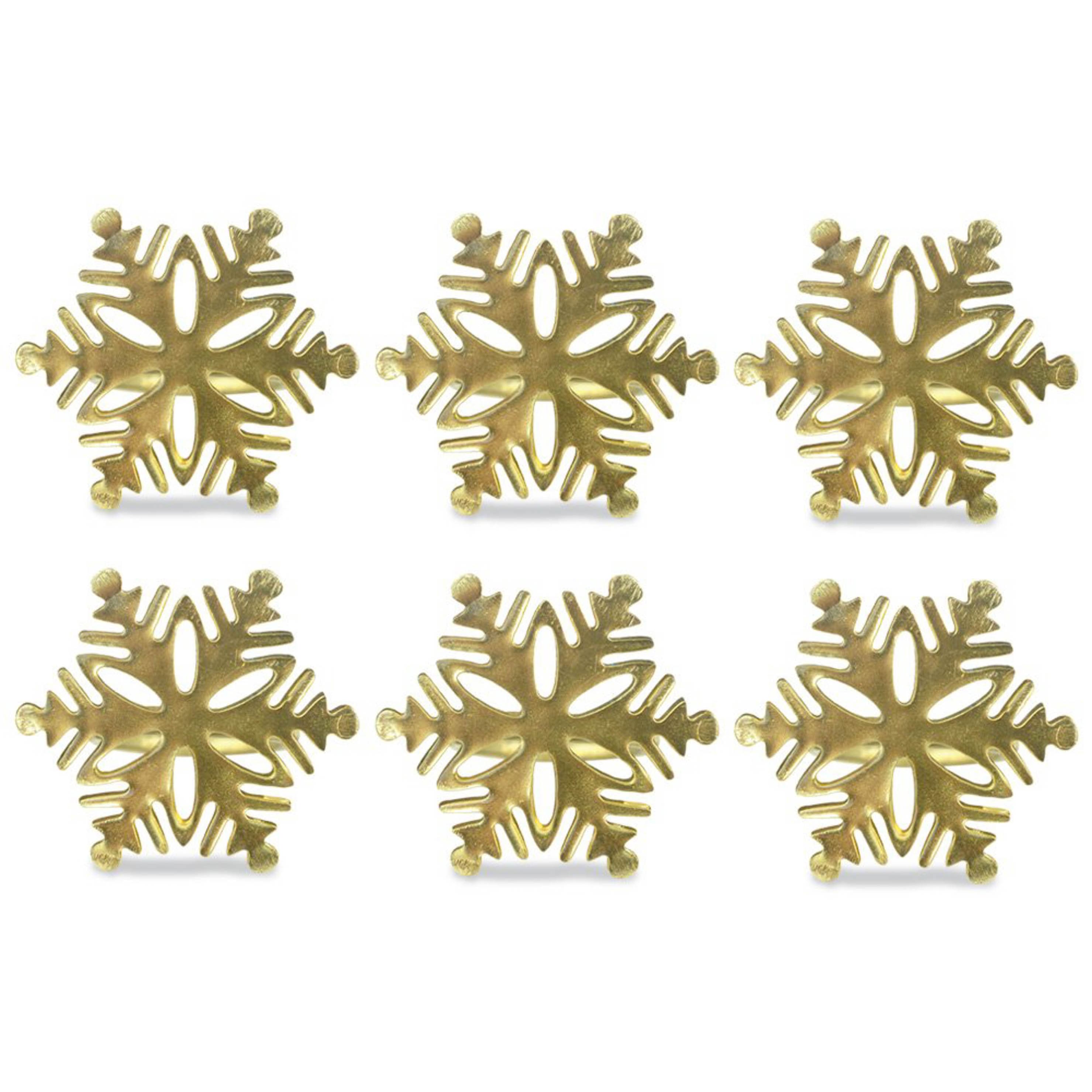 DII® Gold Snowflake Napkin Rings, 6ct.