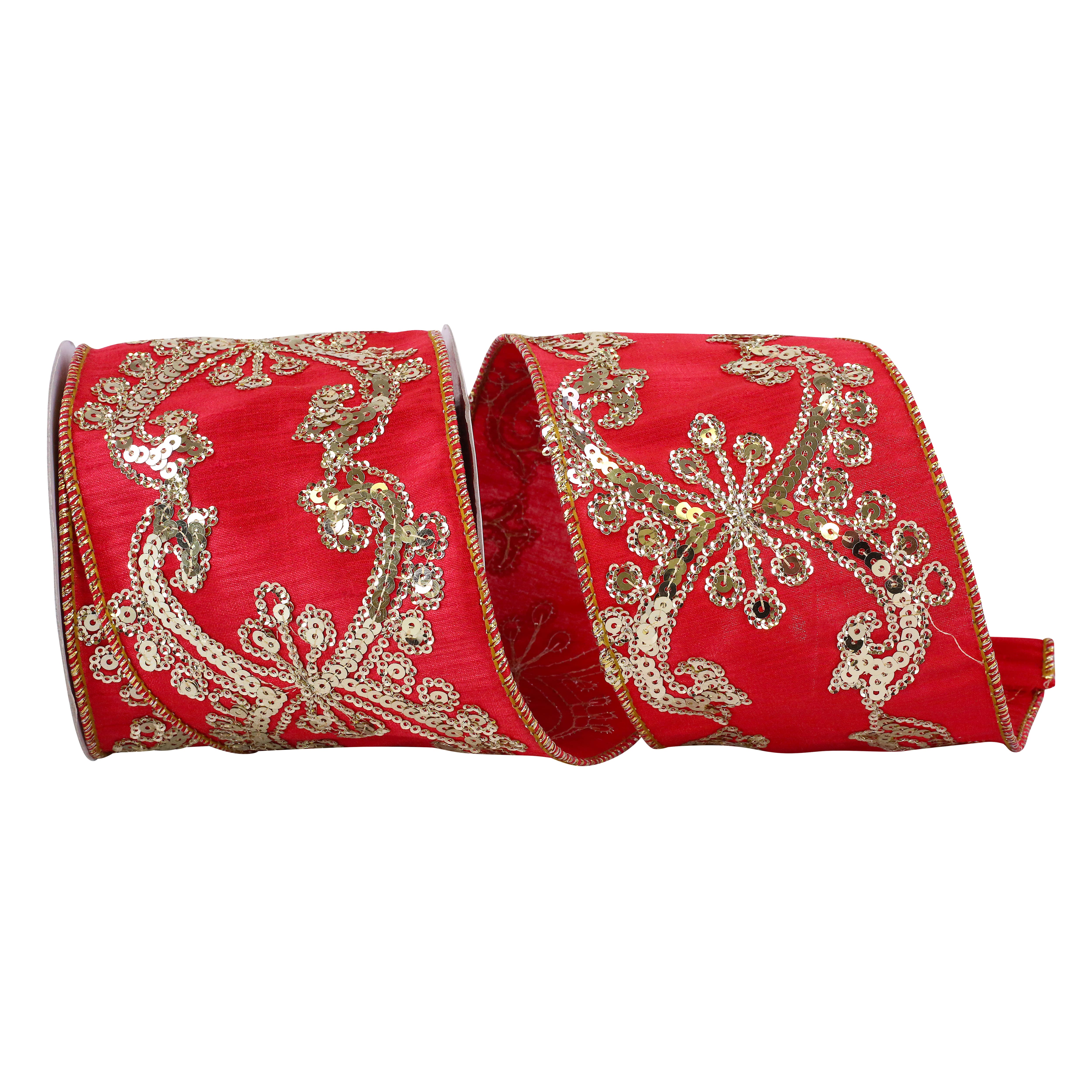 Reliant 4" x 5yd. Dubai Sequin Wired Ribbon