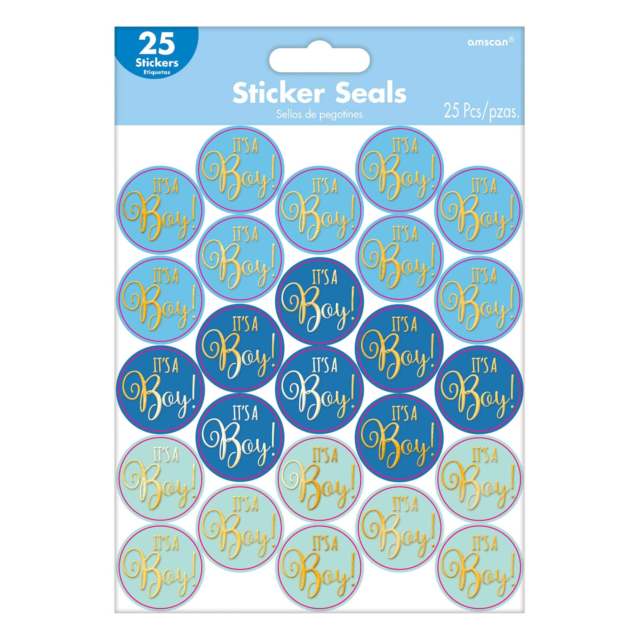 Baby Shower It&#x27;s A Boy Blue Sticker Seals, 100ct.
