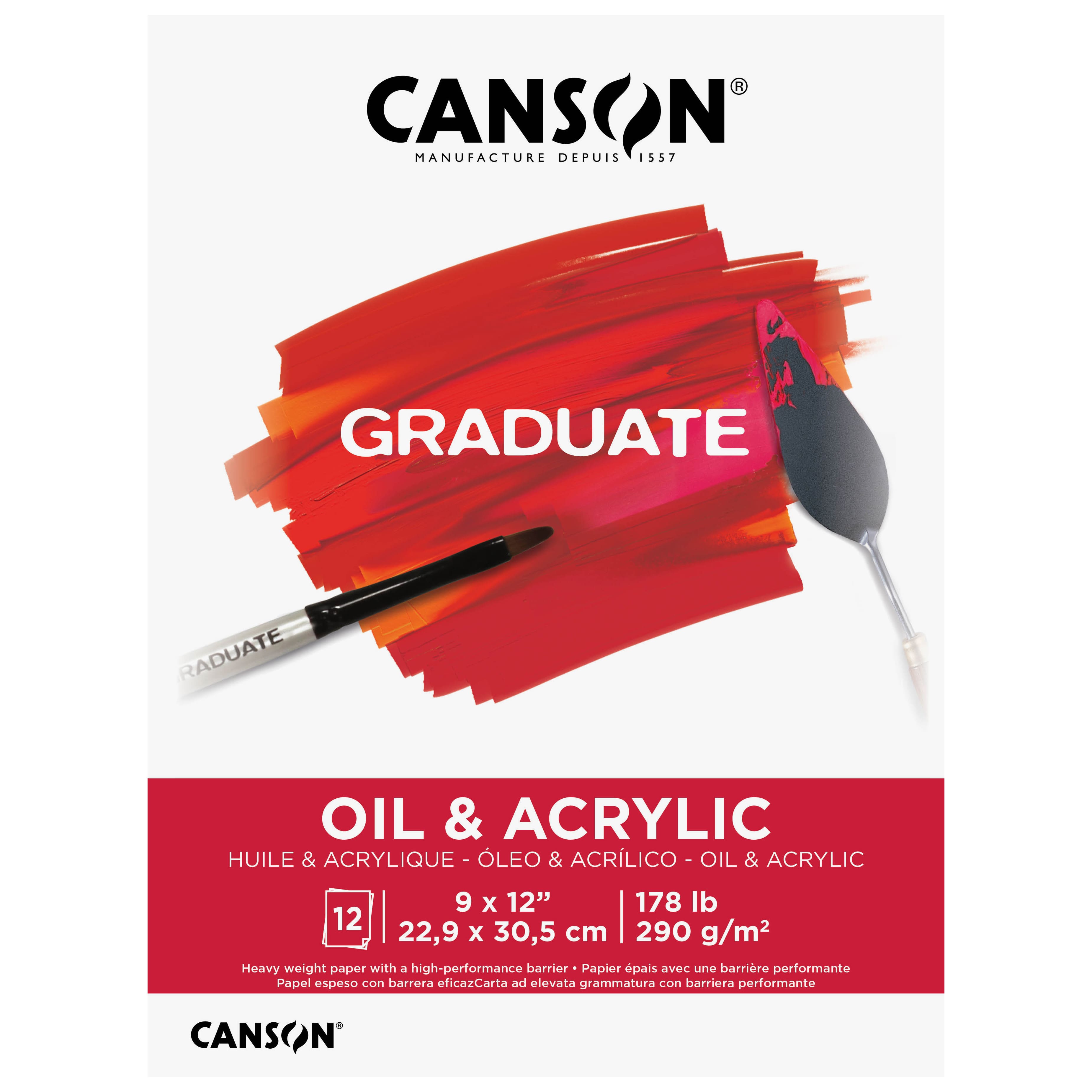 Canson&#xAE; Graduate Foldover Oil &#x26; Acrylic Pad, 9&#x22; x 12&#x22;