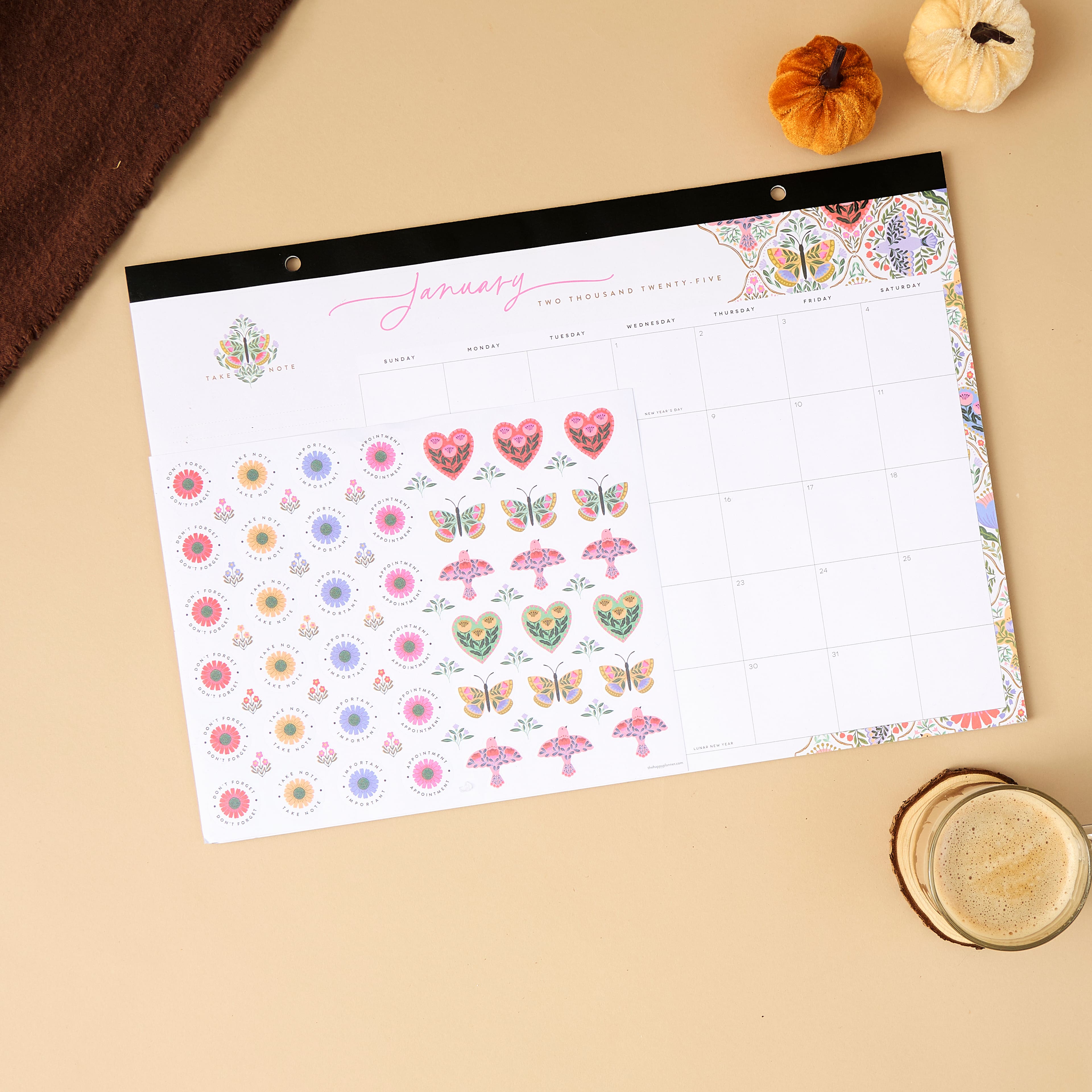 The Happy Planner&#xAE; Folk &#x26; Flora Desk Calendar