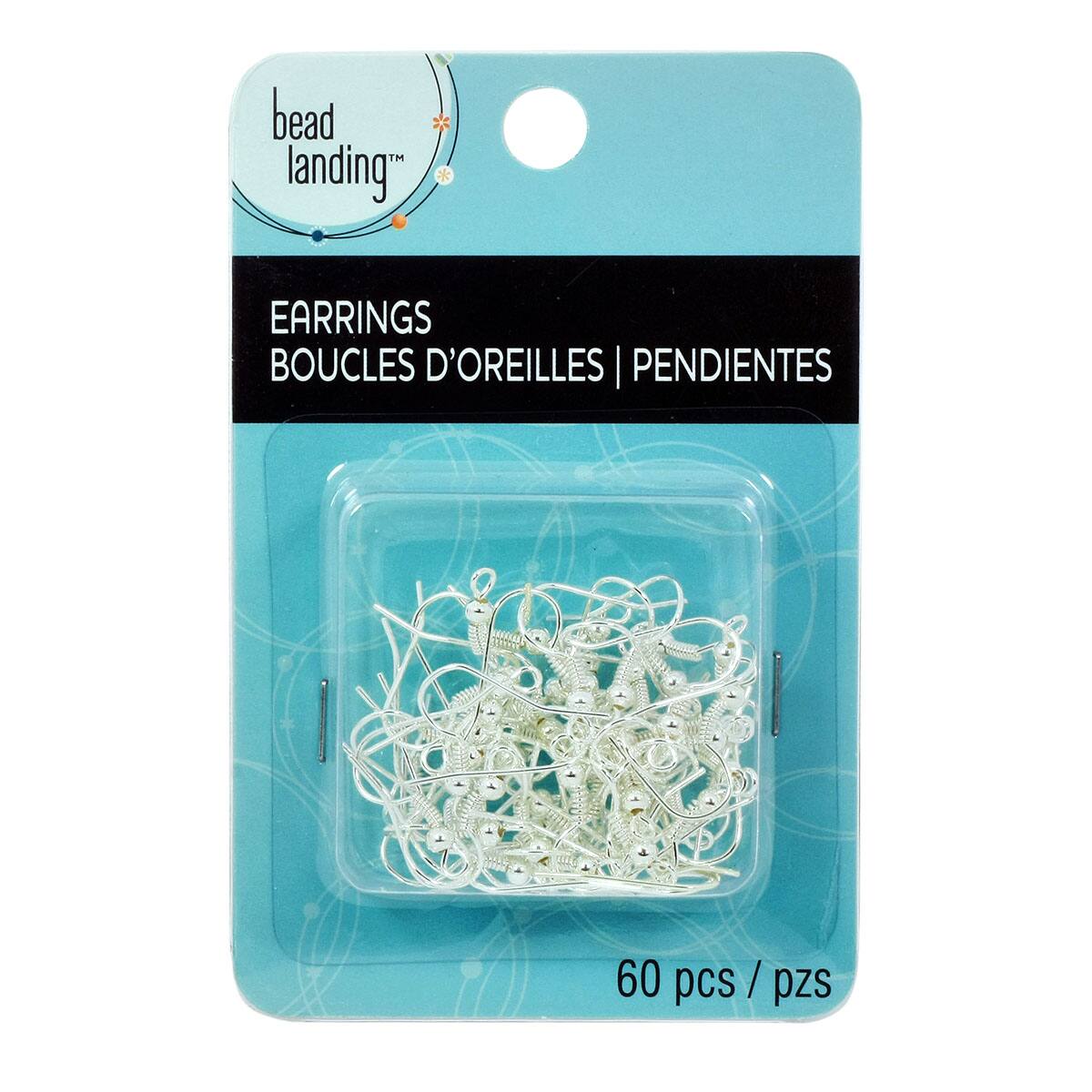 12 Pack: Fishhook Ball Coil Earring Wires by Bead Landing™