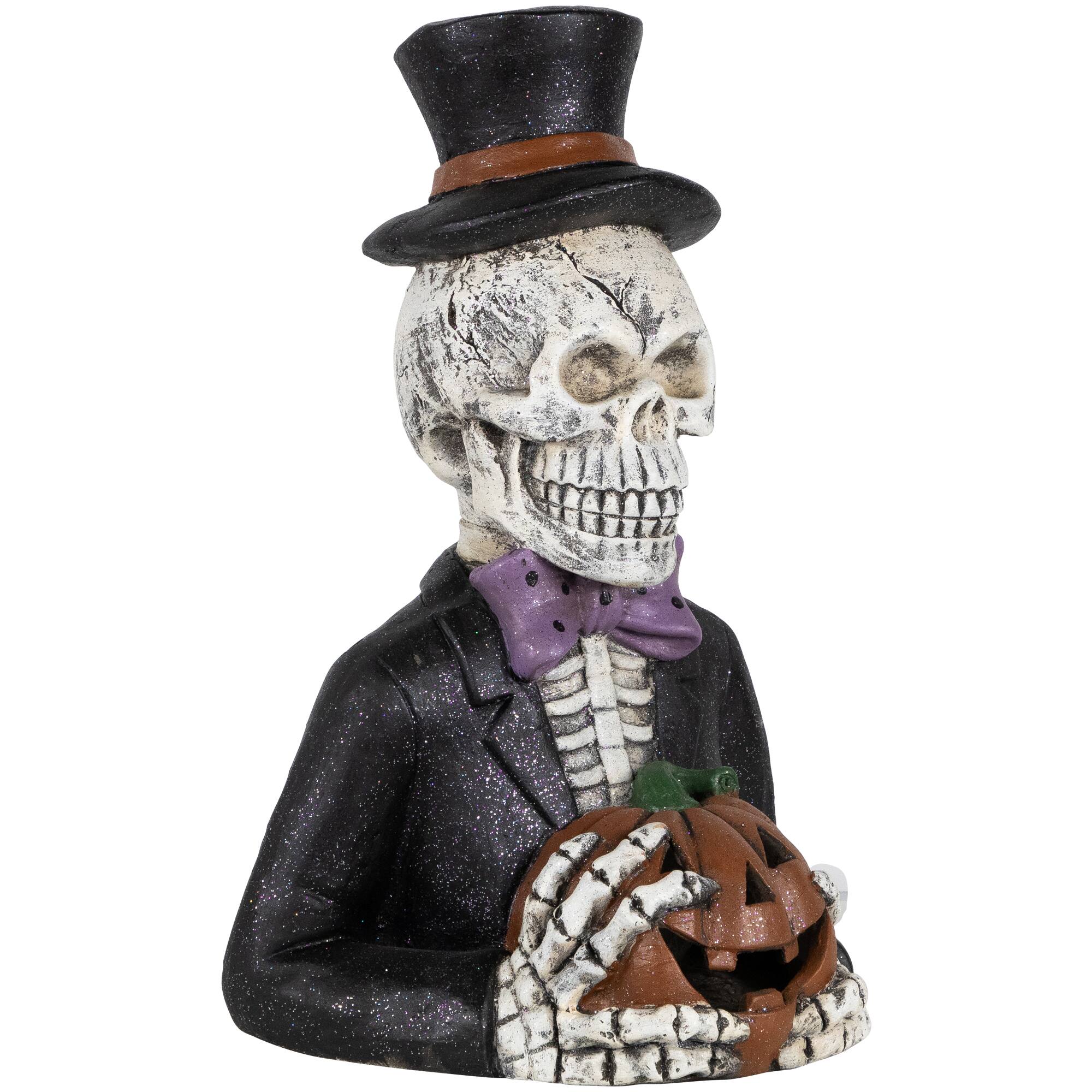 23.5&#x22; LED Skeleton with Jack-O-Lantern Halloween Decoration