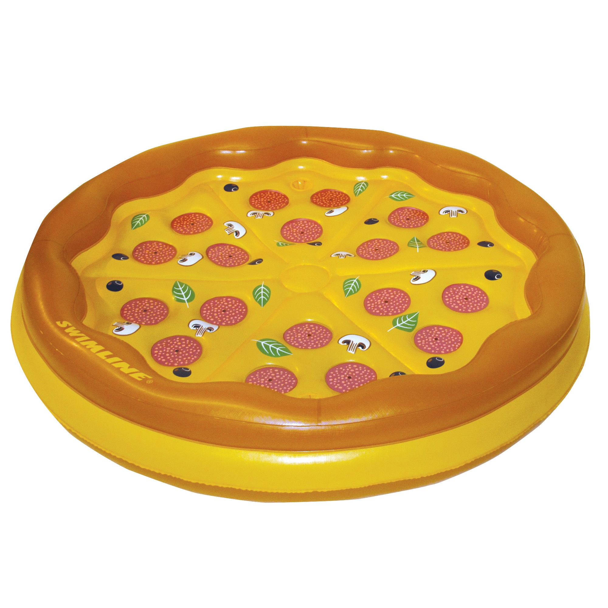 70&#x22; Inflatable Round Pizza Swimming Pool Raft Lounger