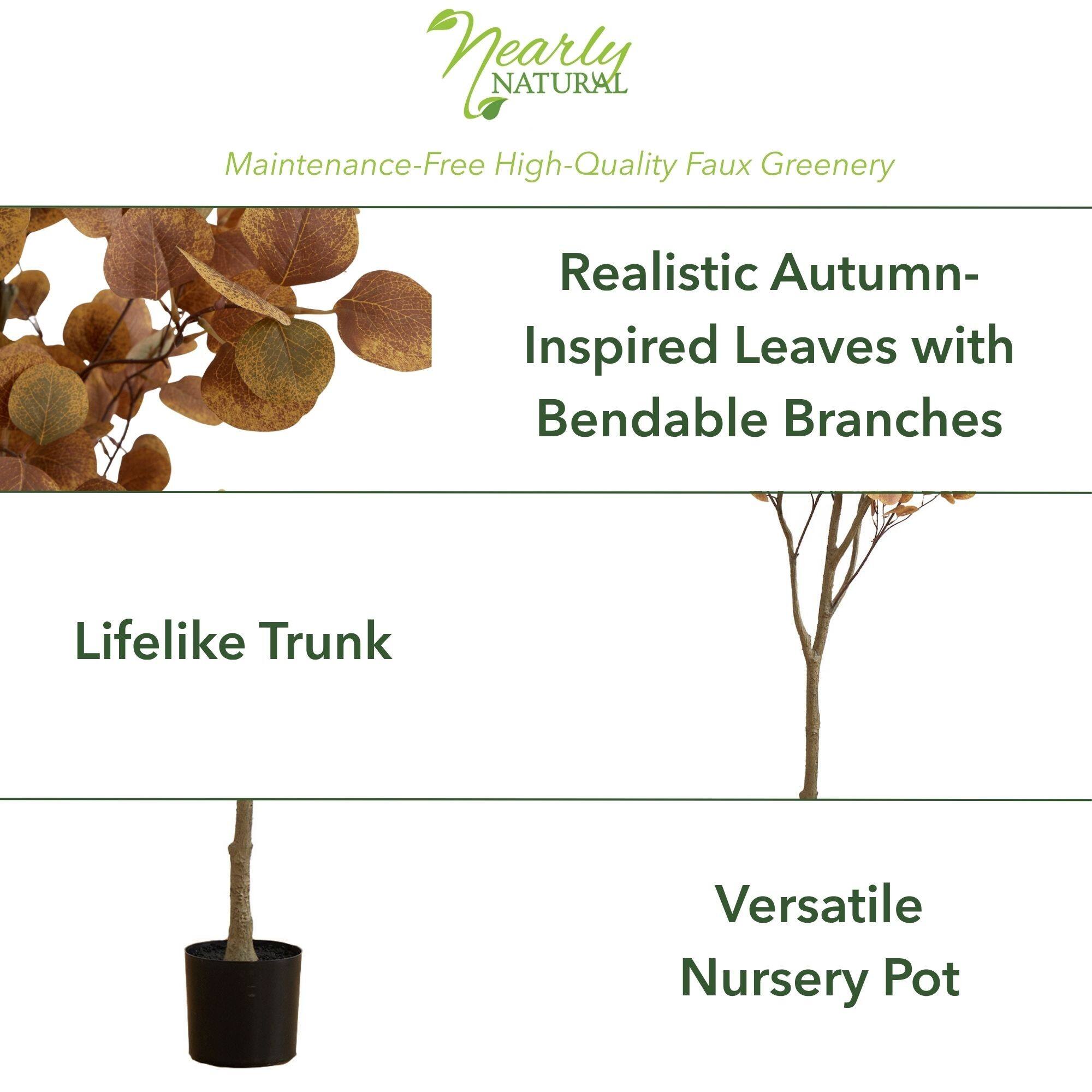 7ft. Artificial Autumn Fall Eucalyptus Tree