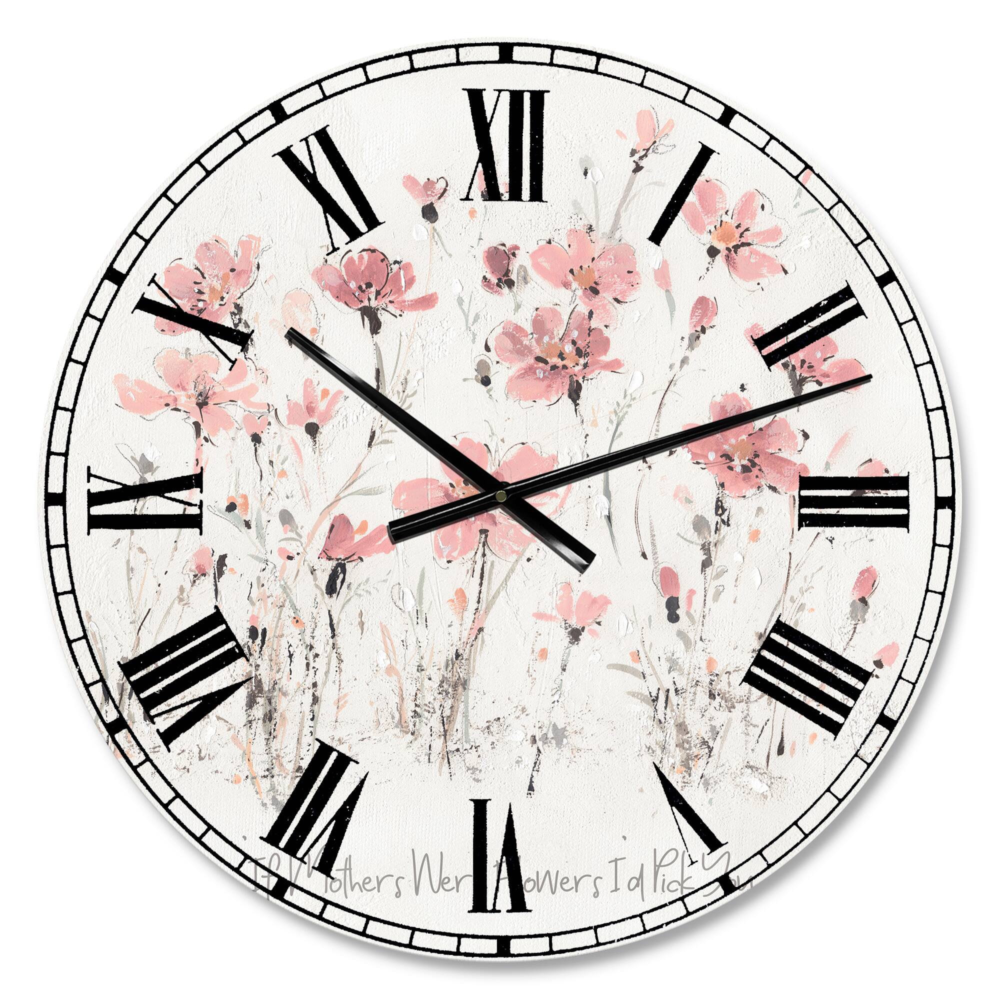 Designart Wildflowers III Traditional Wall Clock