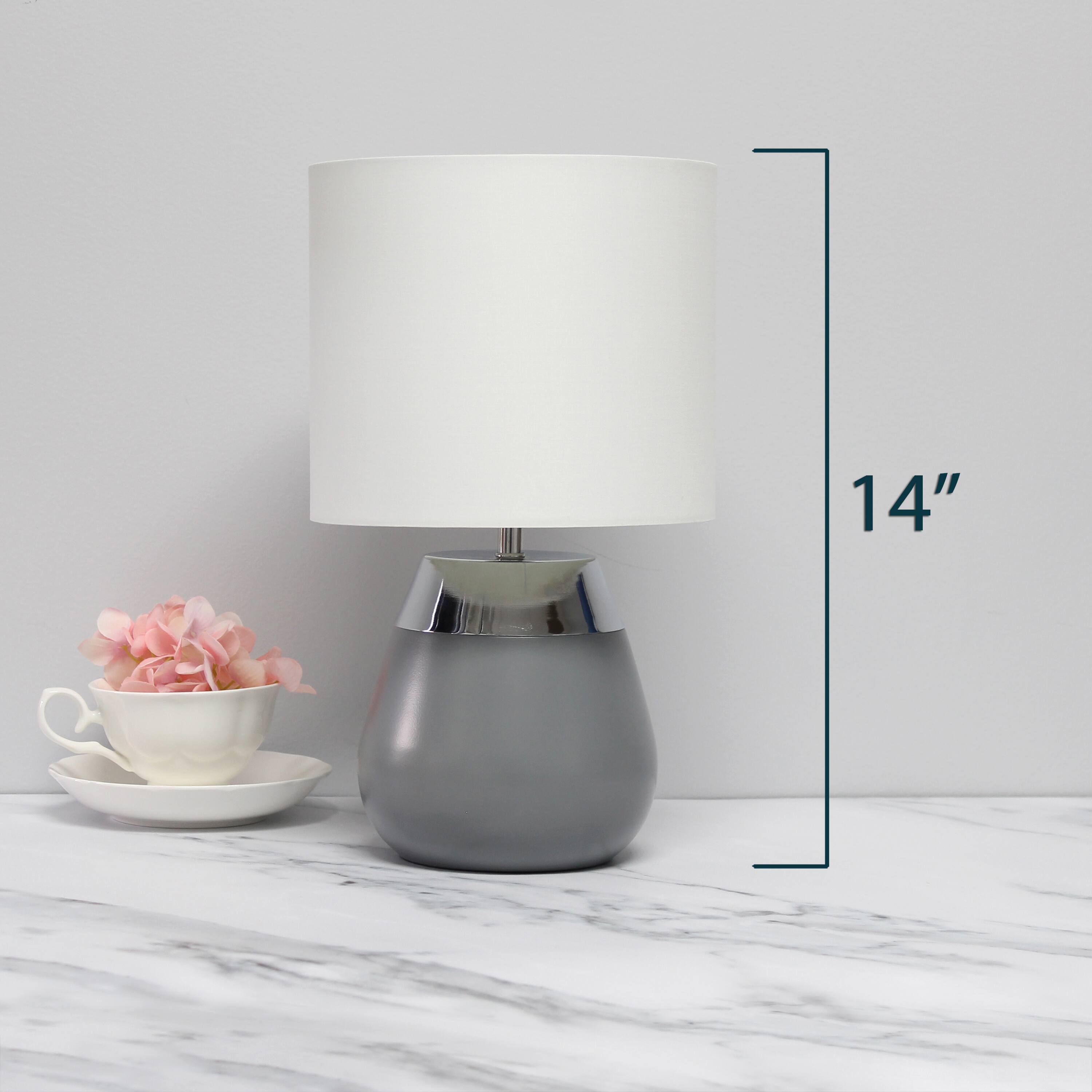 Simple Designs 14&#x22; Metal Touch Table Lamp
