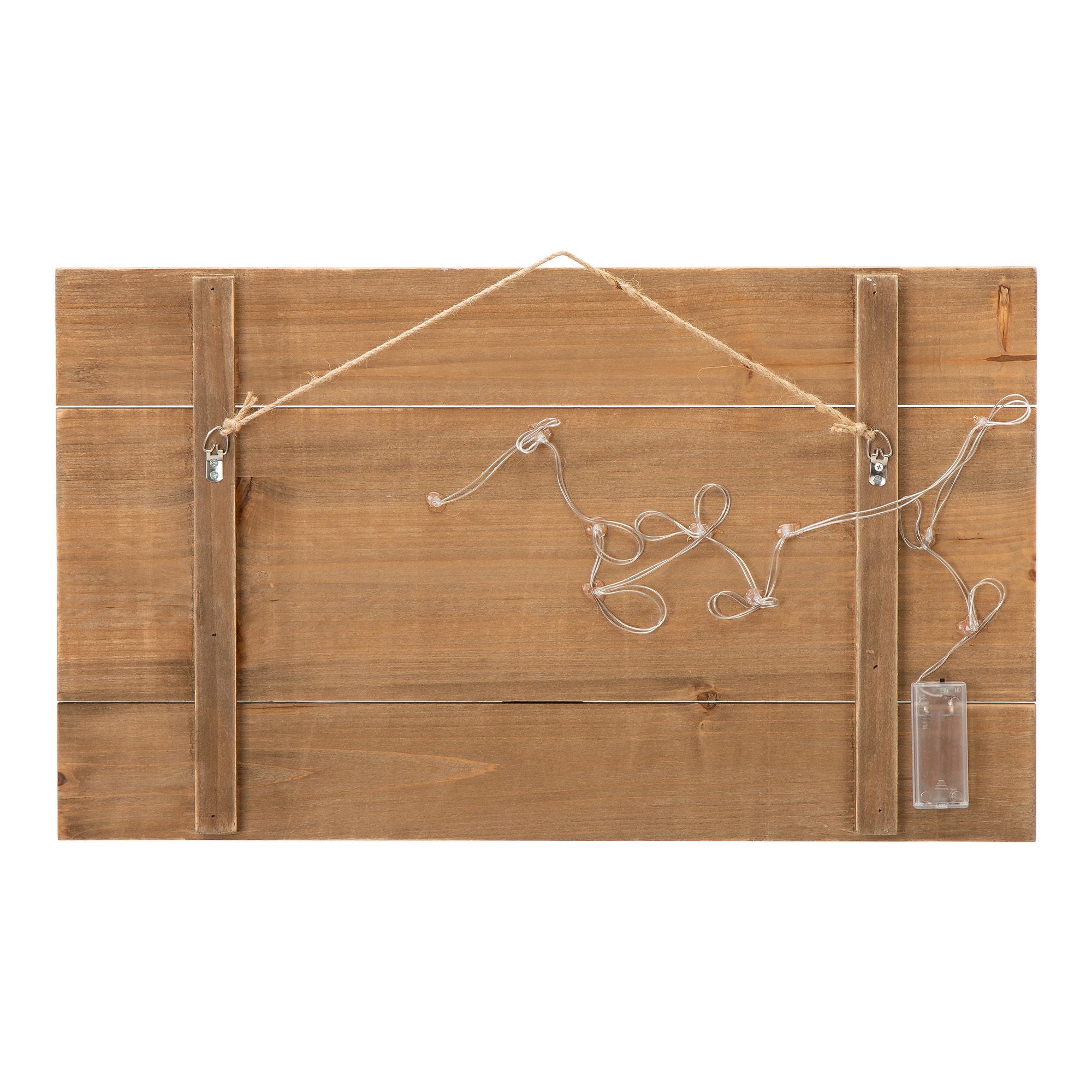 Glitzhome&#xAE; 24&#x22; LED Wooden Santa Wall D&#xE9;cor