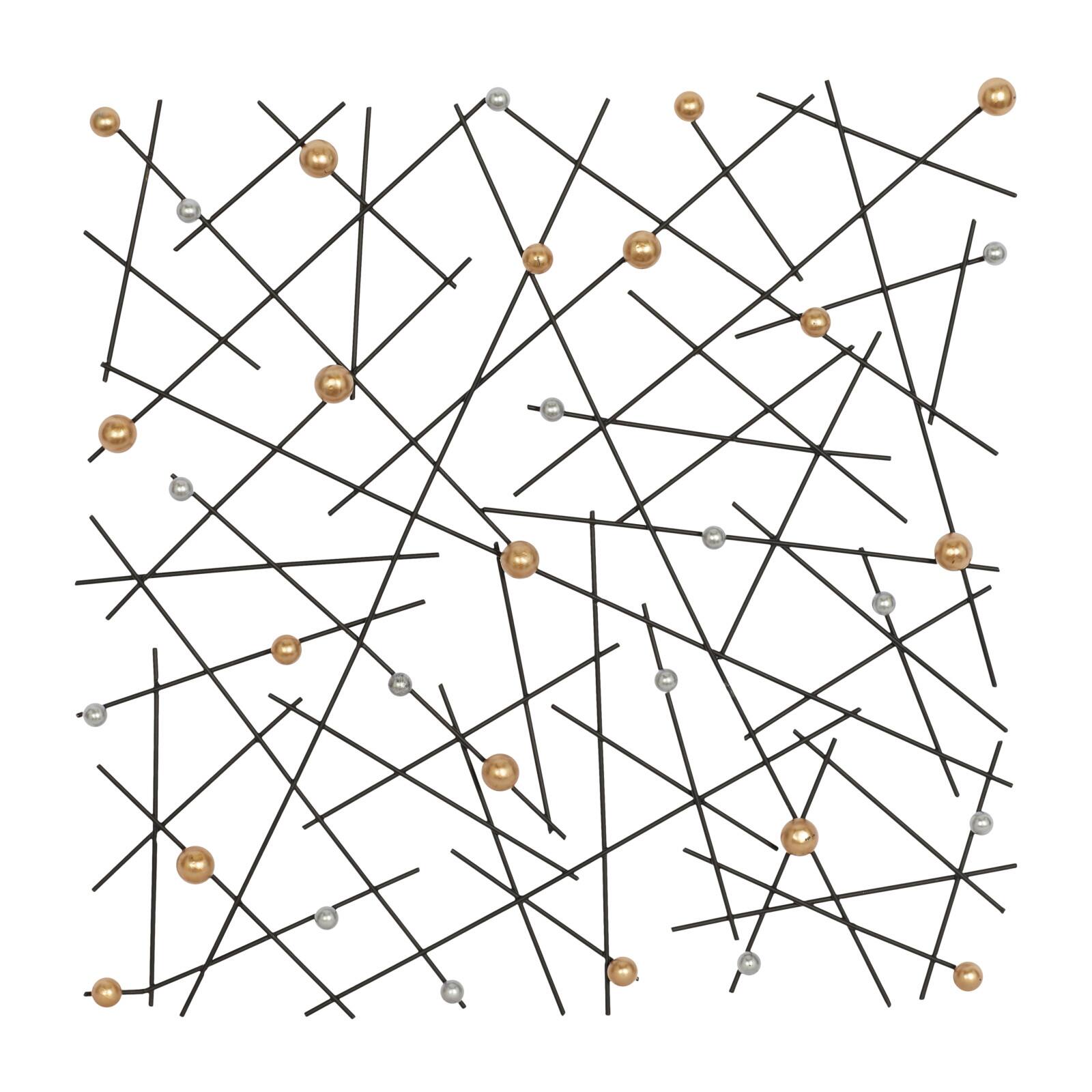 24" Black, Gold & Silver Metal Contemporary Wall Décor