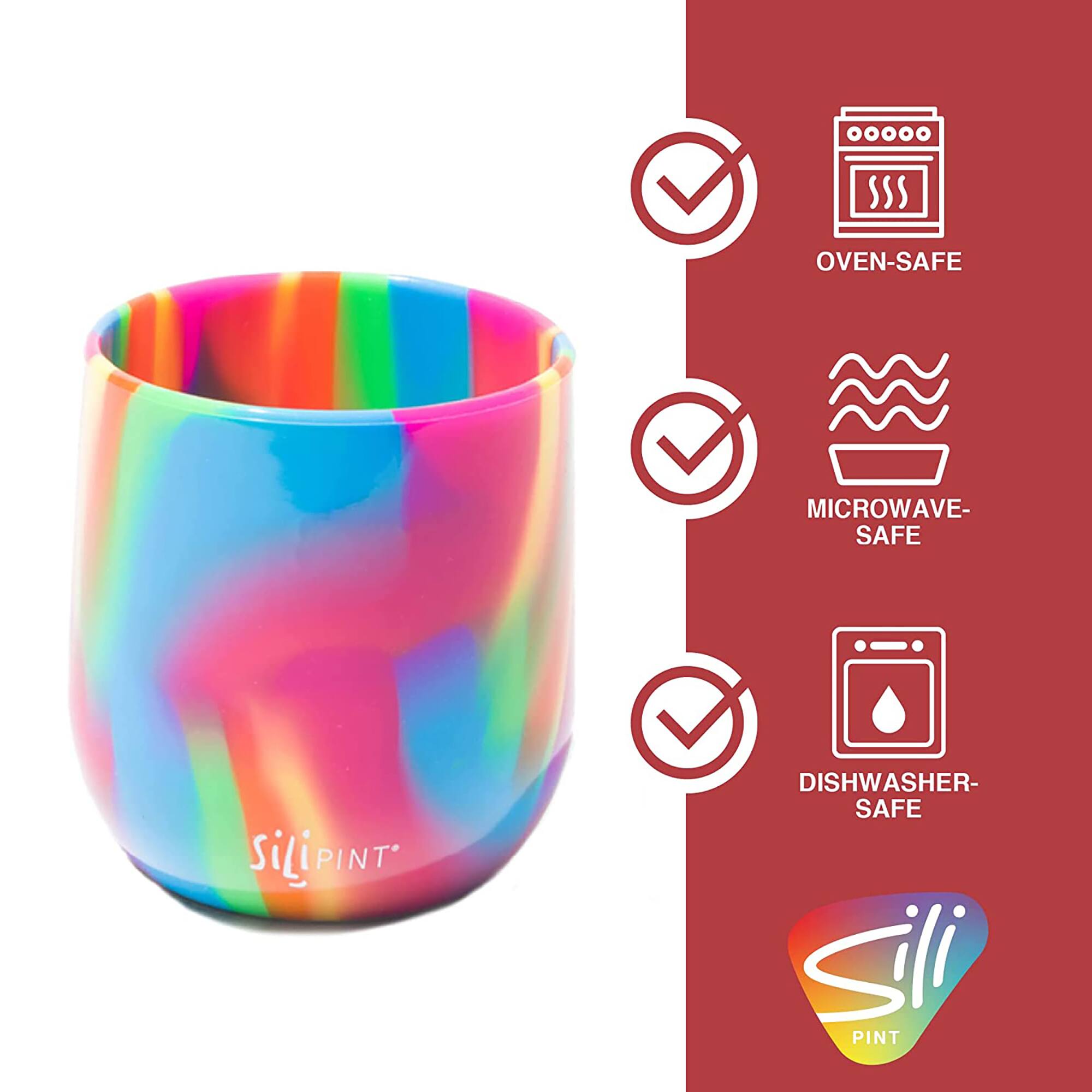 Silipint® 12oz. Hippie Hops Silicone Stemless Wine Glasses, 2ct.