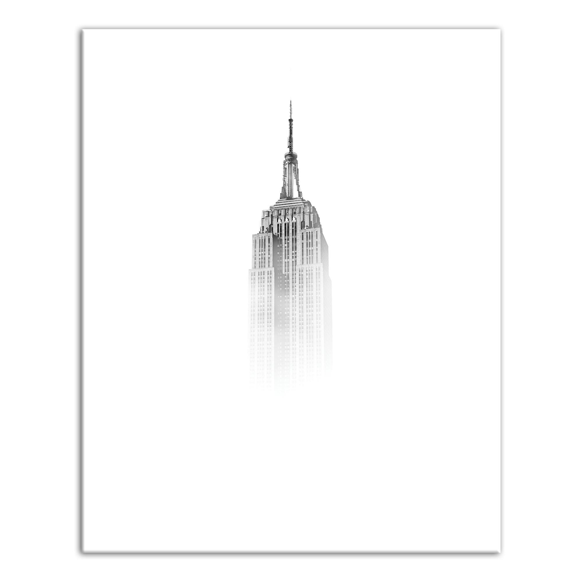 Empire State Building In Fog 16" x 20" Canvas Wall Art