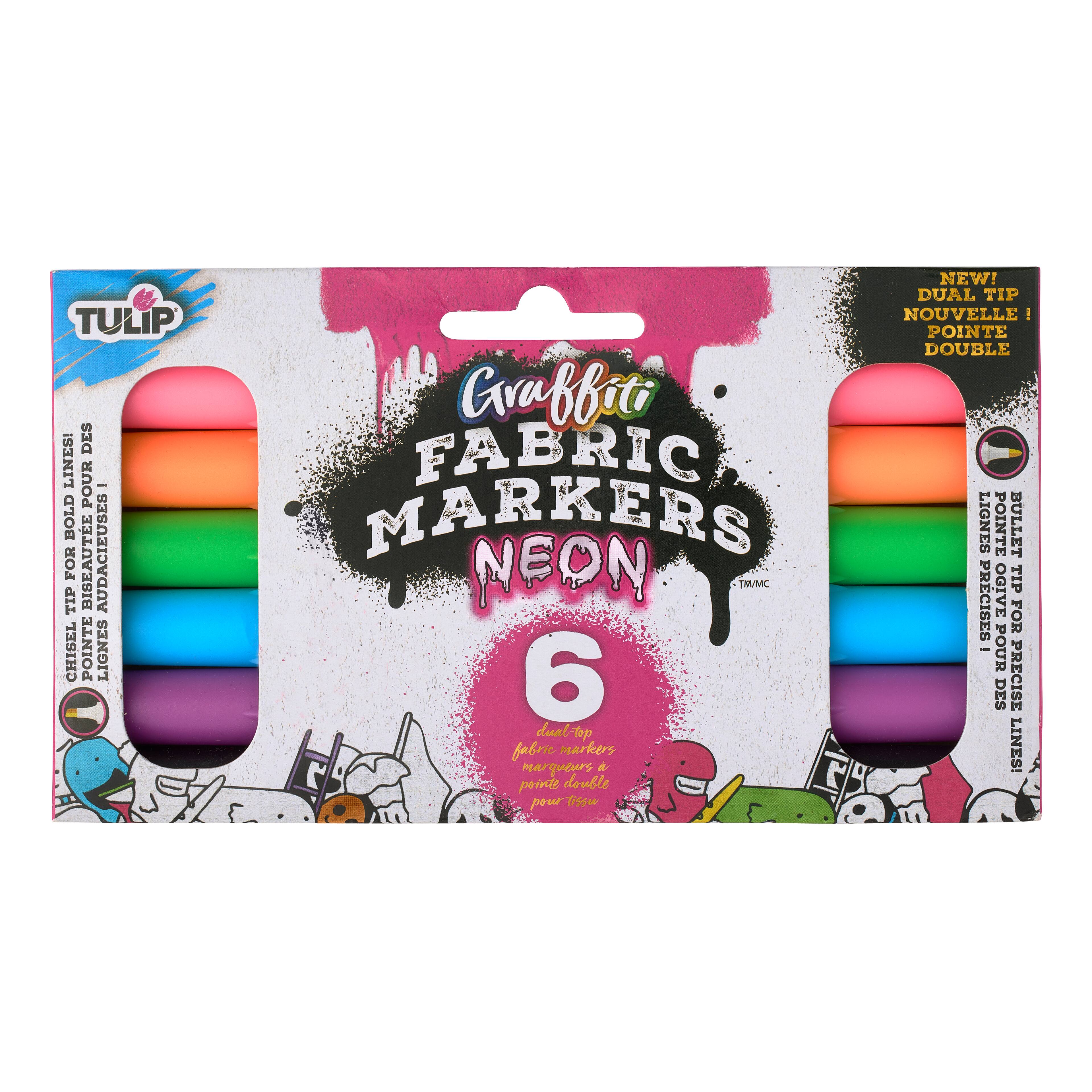 Tulip Writer Fabric Markers 6-pkg-neon