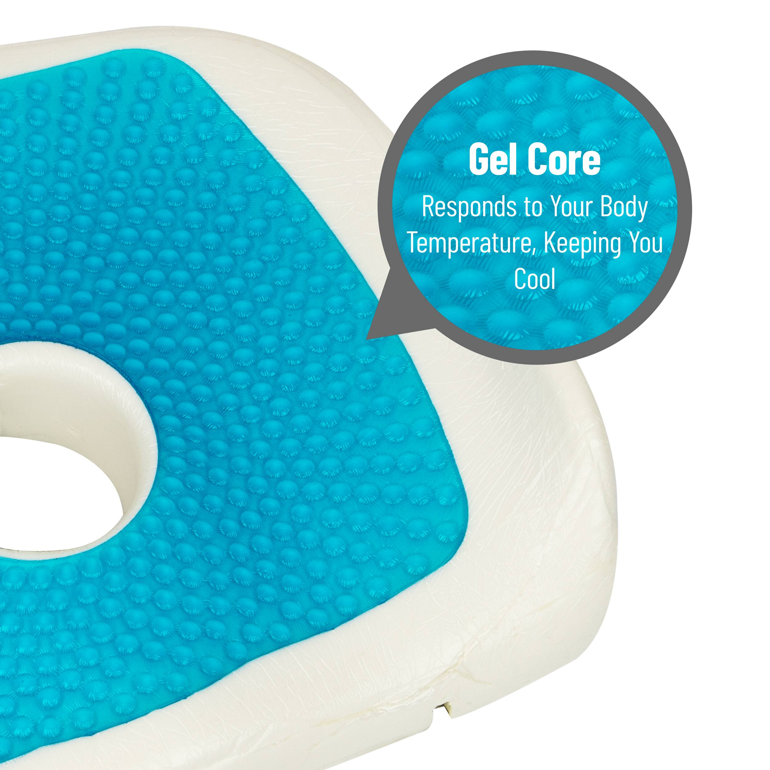 Mind Reader Harmony Collection Blue &#x26; Gray Memory Foam Ergonomic Seat Cushion