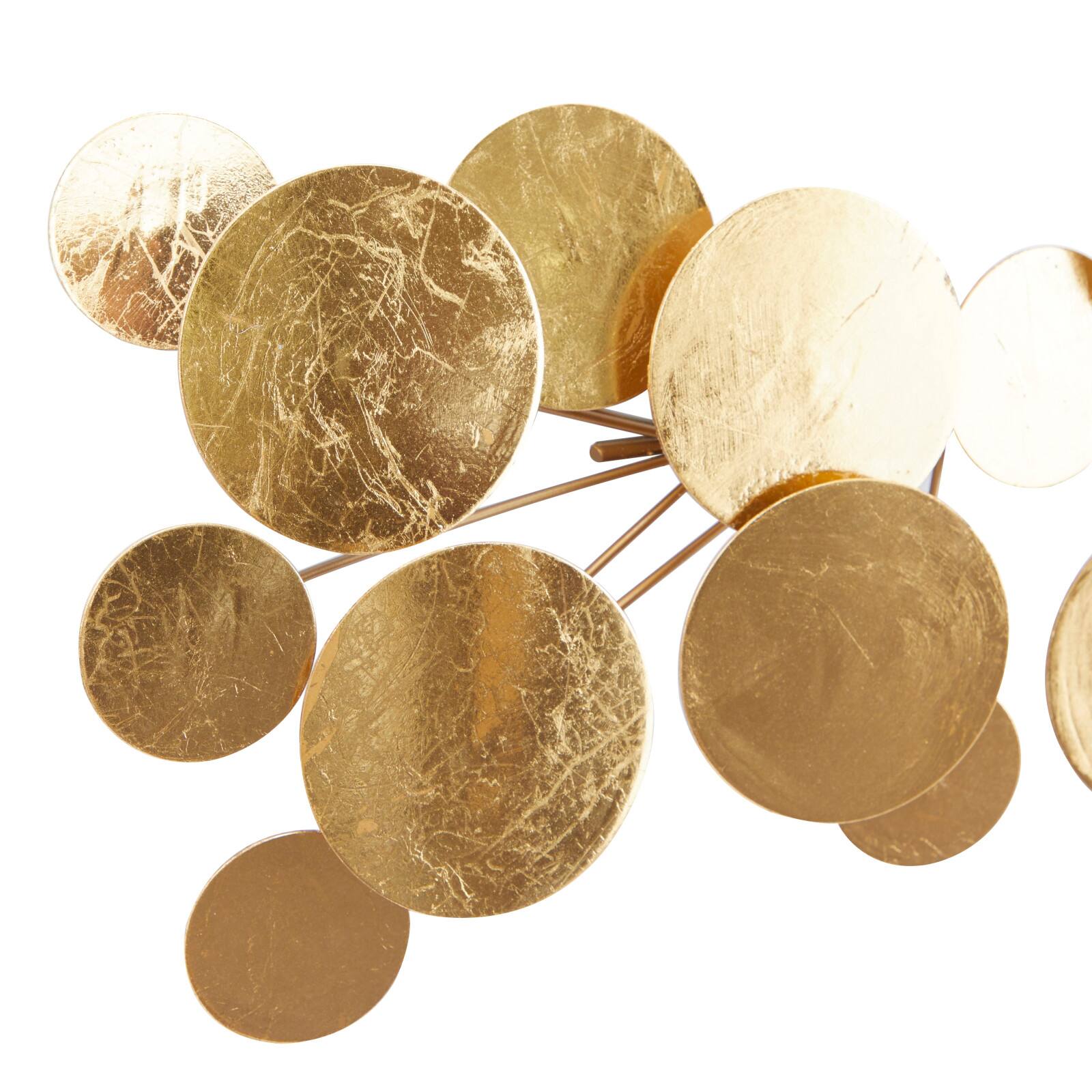 CosmoLiving by Cosmopolitan Gold Metal Contemporary Wall Decor, 31&#x22; x 61&#x22; x 2&#x22;