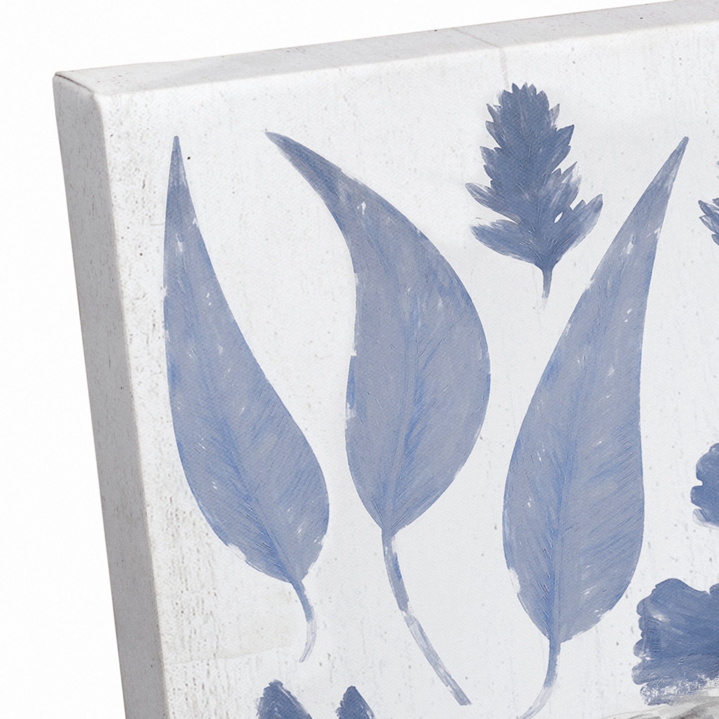 Navy Botanical Cow 24&#x22; x 24&#x22; Canvas Wall Art