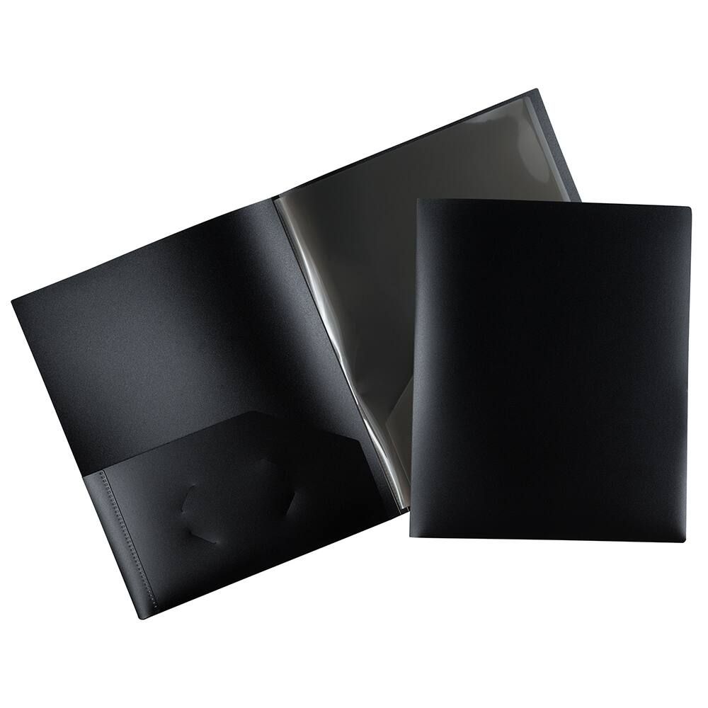 JAM Paper Heavy Duty Plastic 6-Pocket Folder, 2ct.