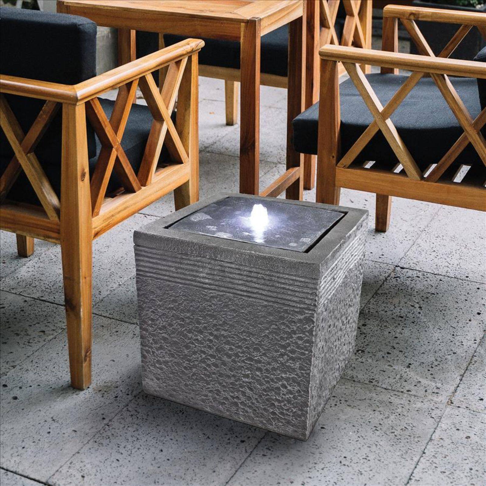 Design Toscano Modern Cube Bubbling Garden Fountain
