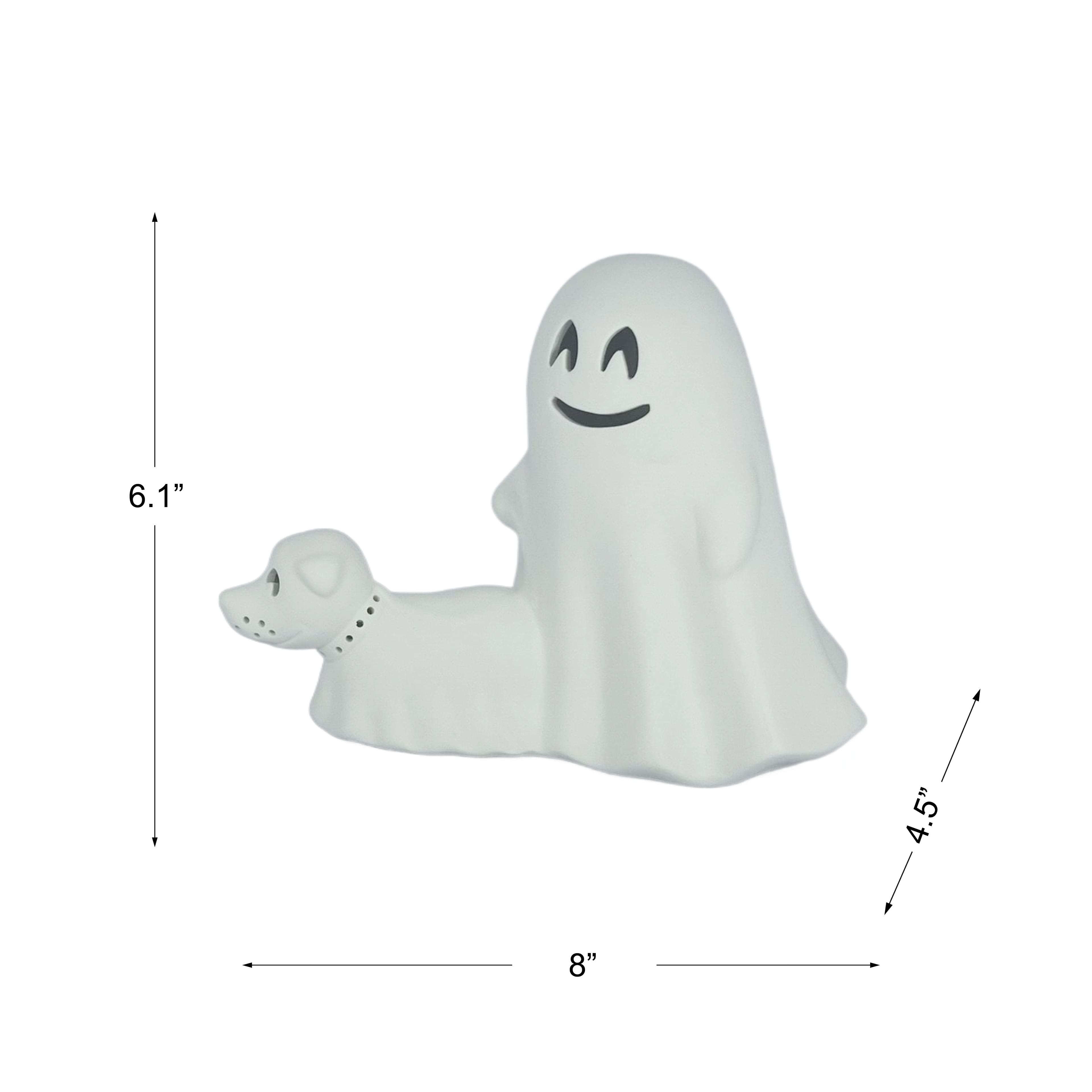 8&#x22; DIY Ceramic LED Ghost Walking Dog D&#xE9;cor by Make Market&#xAE;