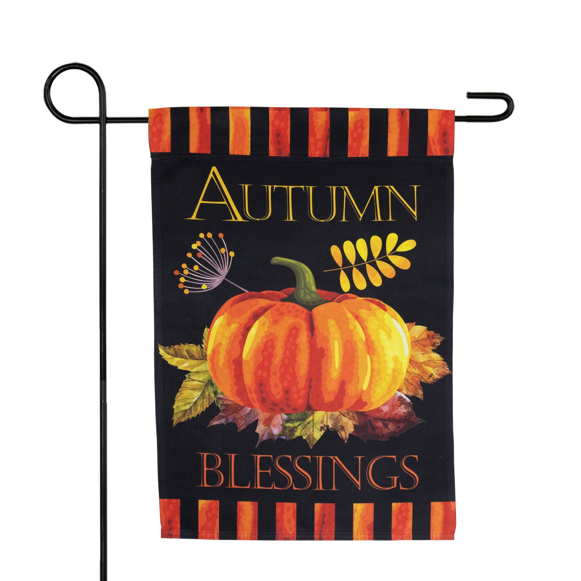 Small Autumn Blessings &#x26; Pumpkins Garden Flag