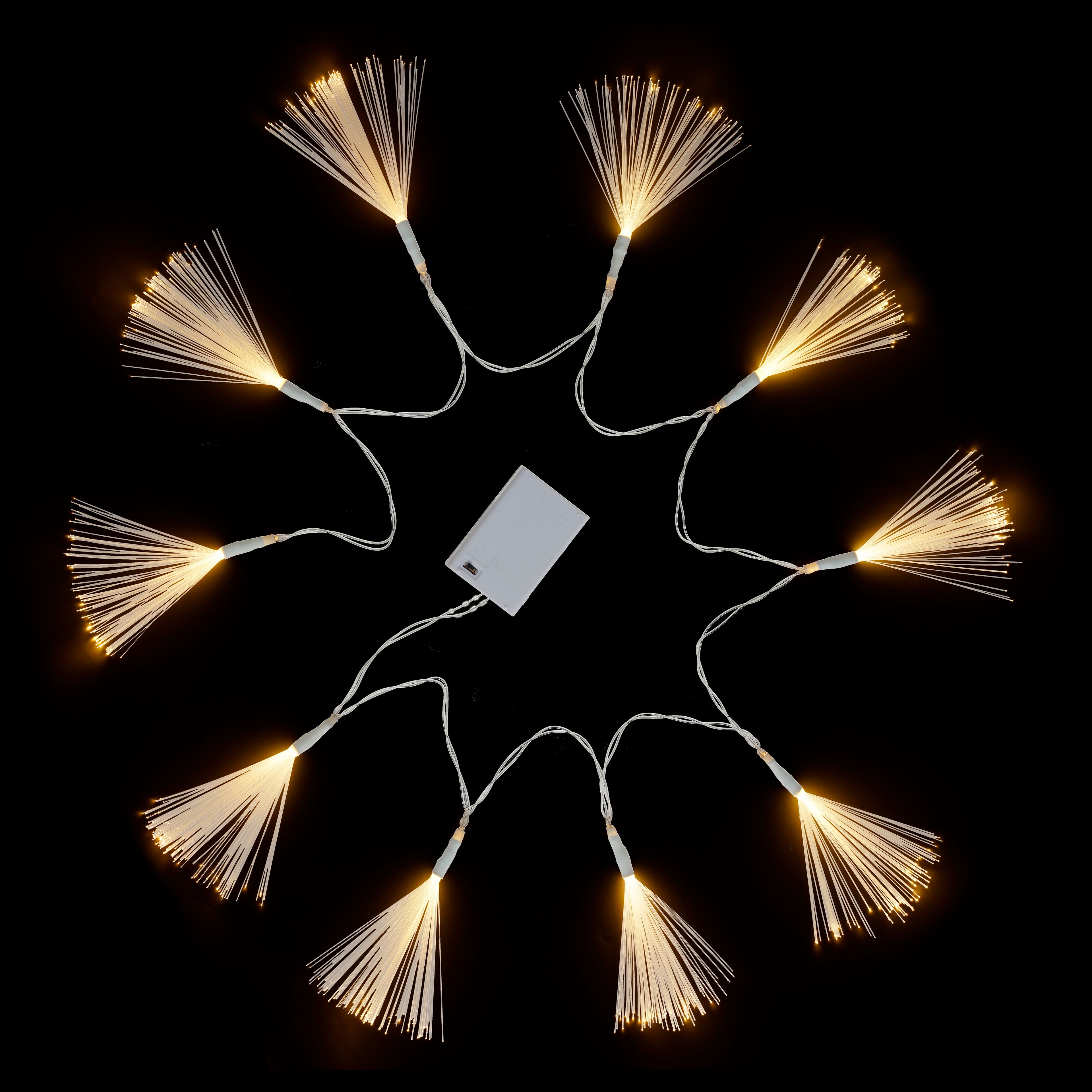 10ct. Warm White Fiber Optic Starburst String Lights by Ashland&#xAE;