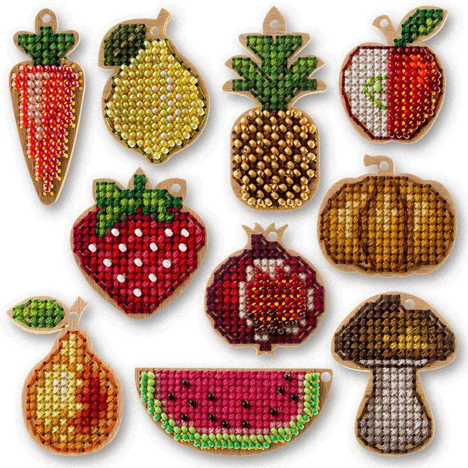 Wonderland Crafts Fruits &#x26; Vegetables Embroidery Blanks Set