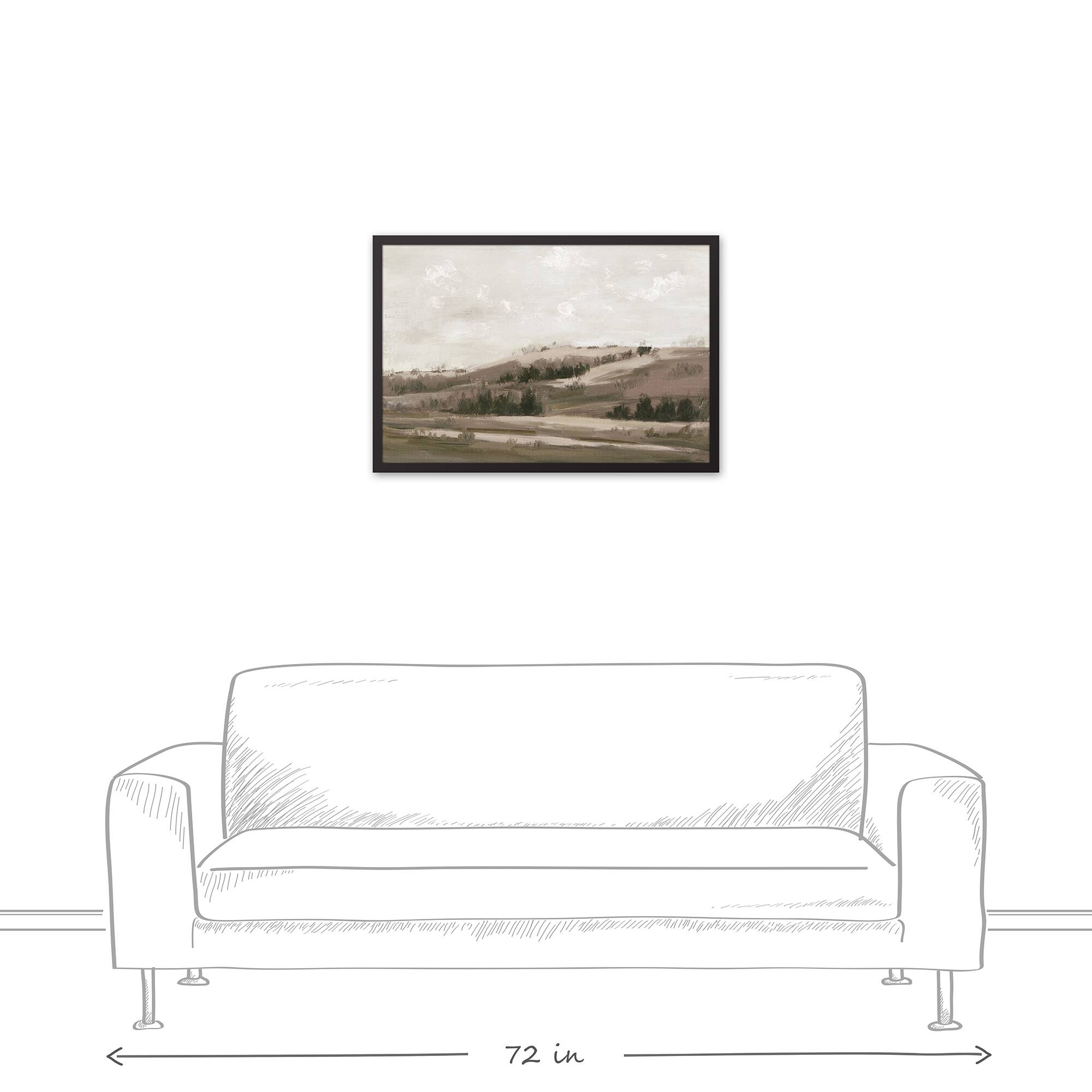 Warm Landscape 31.73&#x22; x 21.73&#x22; Black Framed Canvas