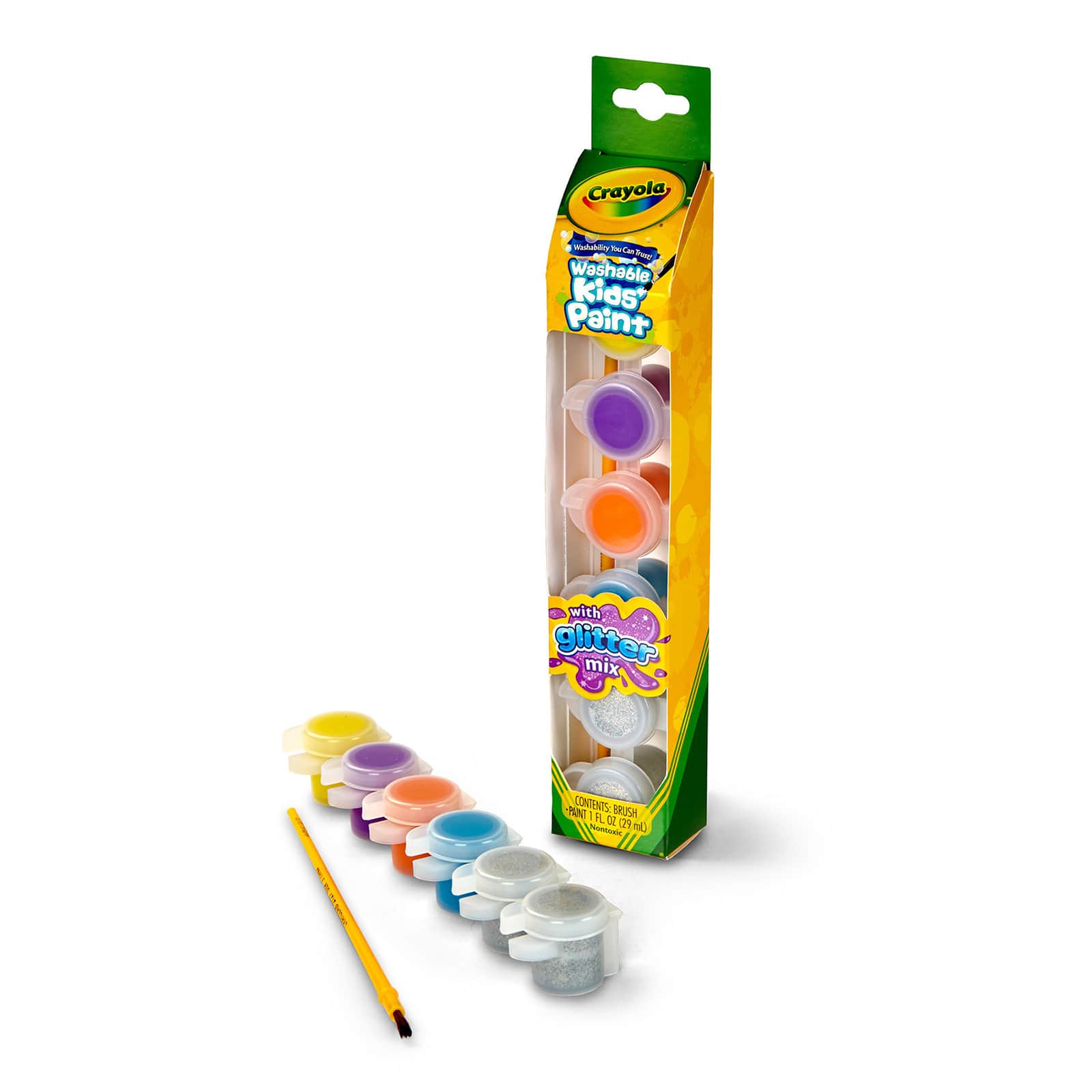 Crayola&#xAE; Glitter Effects Washable Kids&#x27; Paint Pots, 12 Packs of 6
