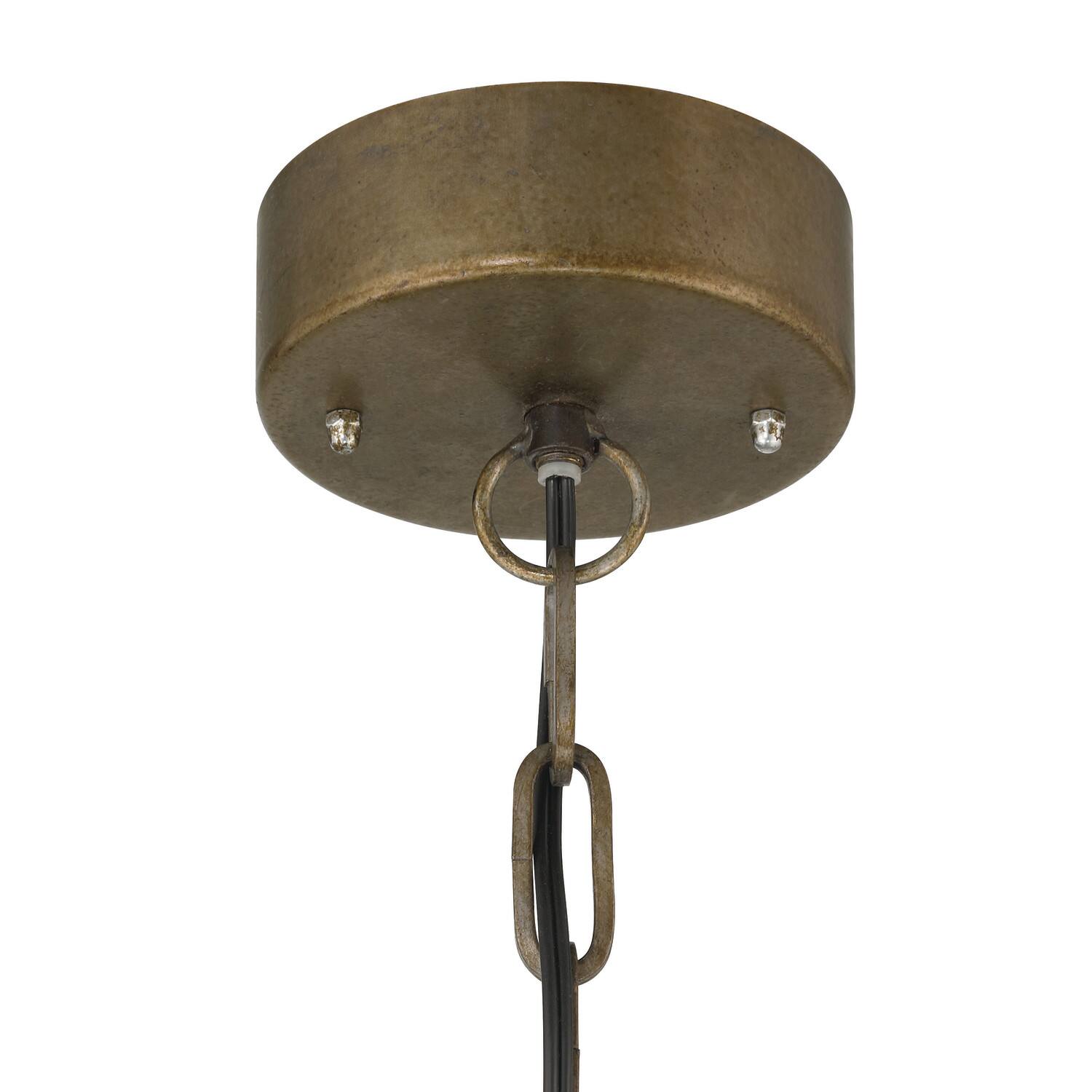 Hello Honey® 23.4" Black Metal, Rattan & Wood Bead Chandelier