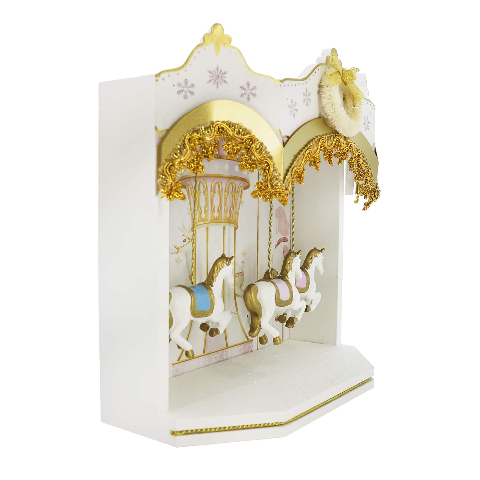 9.5&#x22; White &#x26; Gold Carousel Tabletop D&#xE9;cor by Ashland&#xAE;