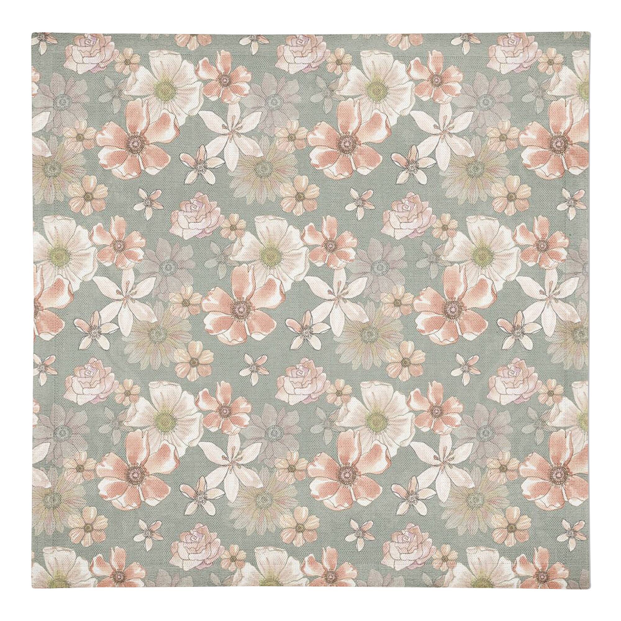 Watercolor Florals Cotton Twill Napkin
