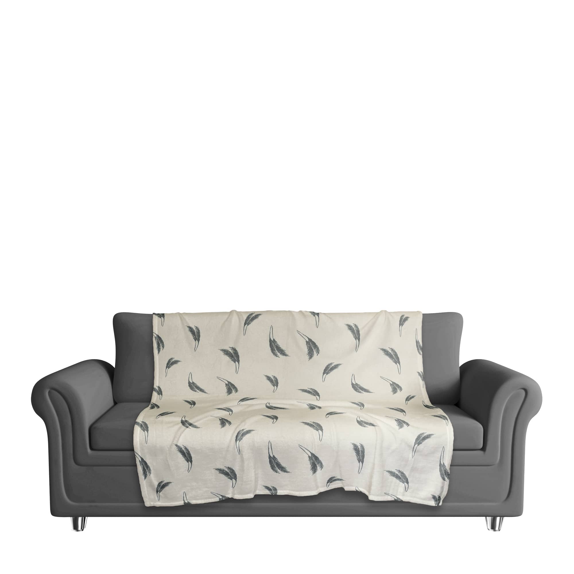 Feather Grass Coral Fleece Blanket